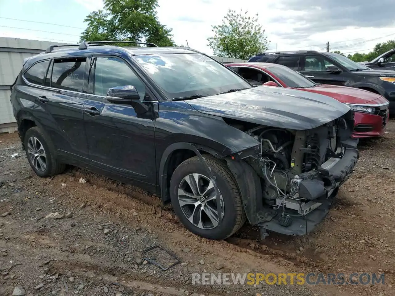 4 fotografías del automóvil dañado 5TDGZRBH7NS583229 TOYOTA HIGHLANDER 2022