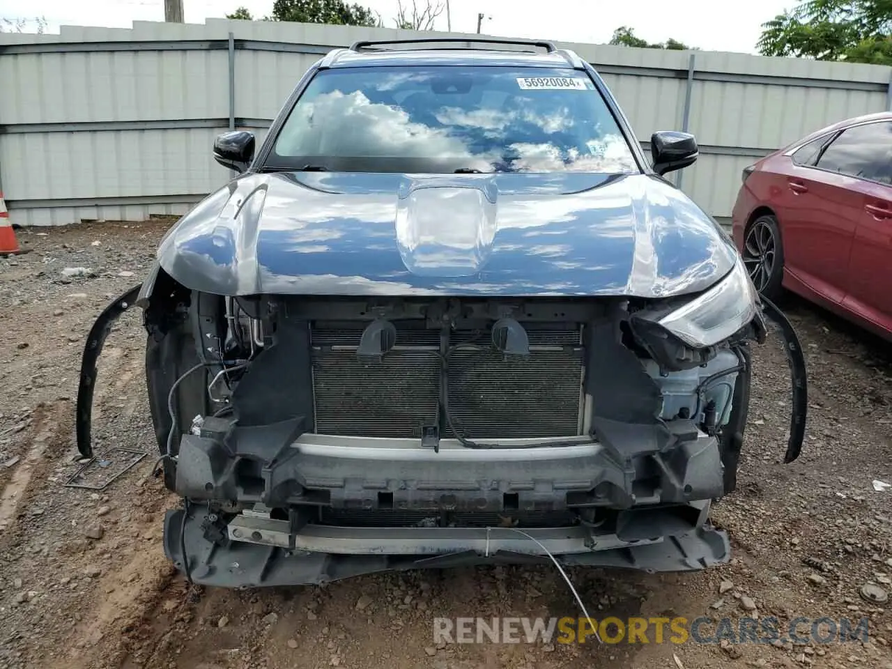 5 fotografías del automóvil dañado 5TDGZRBH7NS583229 TOYOTA HIGHLANDER 2022