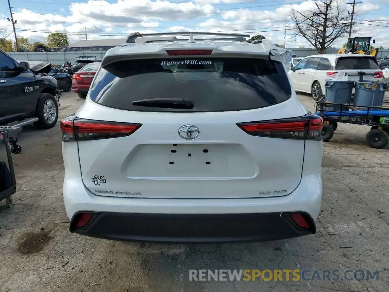 6 fotografías del automóvil dañado 5TDGZRBH8NS244219 TOYOTA HIGHLANDER 2022