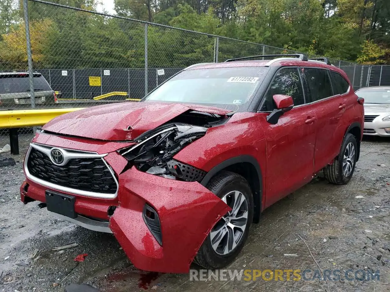 2 fotografías del automóvil dañado 5TDGZRBH9NS211598 TOYOTA HIGHLANDER 2022