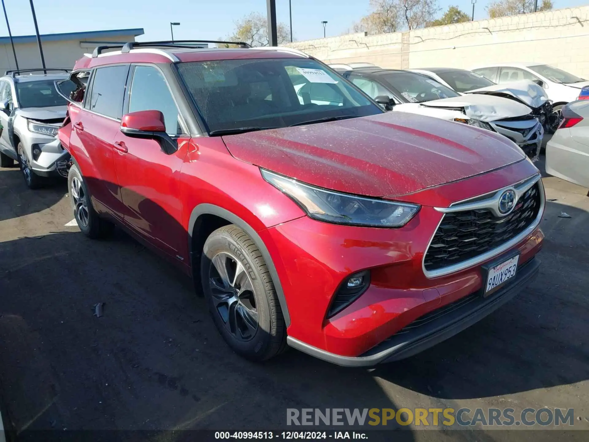 1 fotografías del automóvil dañado 5TDHBRCH3NS552163 TOYOTA HIGHLANDER 2022