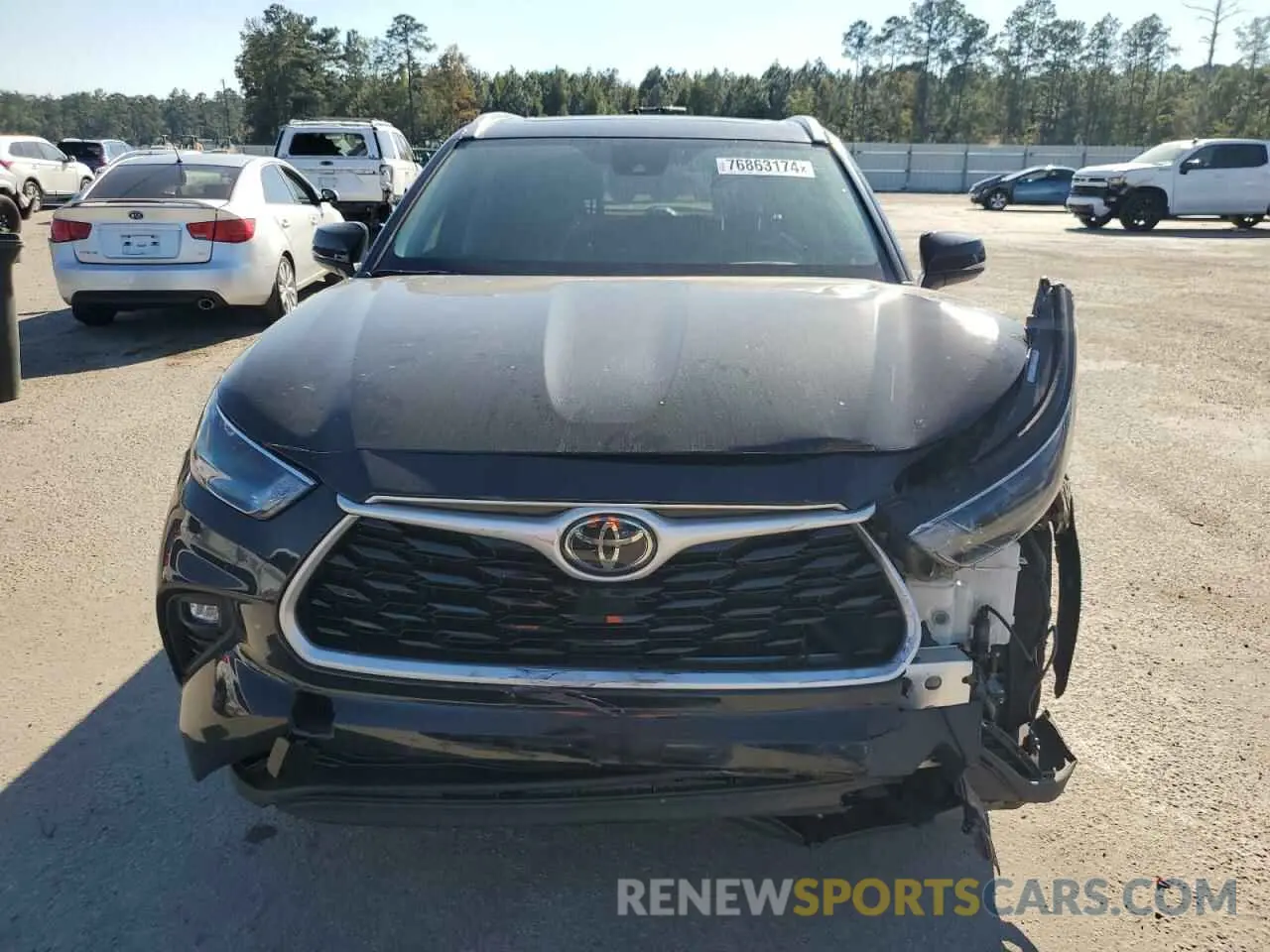 5 fotografías del automóvil dañado 5TDHZRAH0NS555195 TOYOTA HIGHLANDER 2022