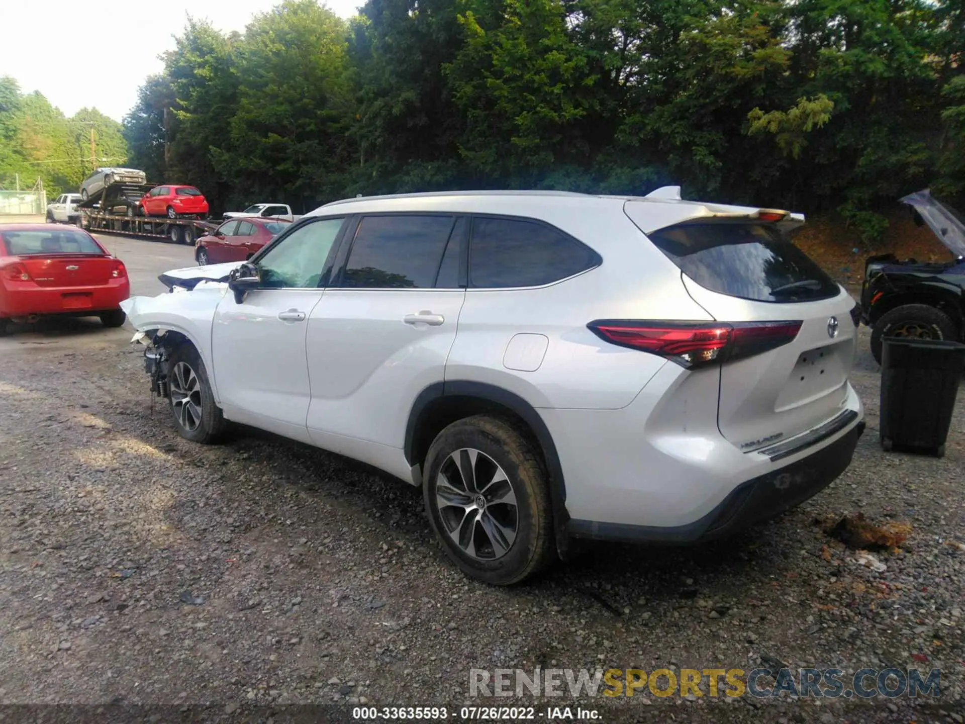 3 fotografías del automóvil dañado 5TDHZRBH2NS167531 TOYOTA HIGHLANDER 2022