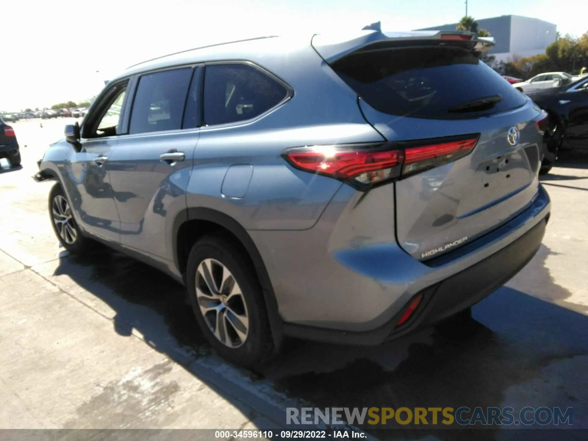 3 fotografías del automóvil dañado 5TDHZRBH7NS197219 TOYOTA HIGHLANDER 2022