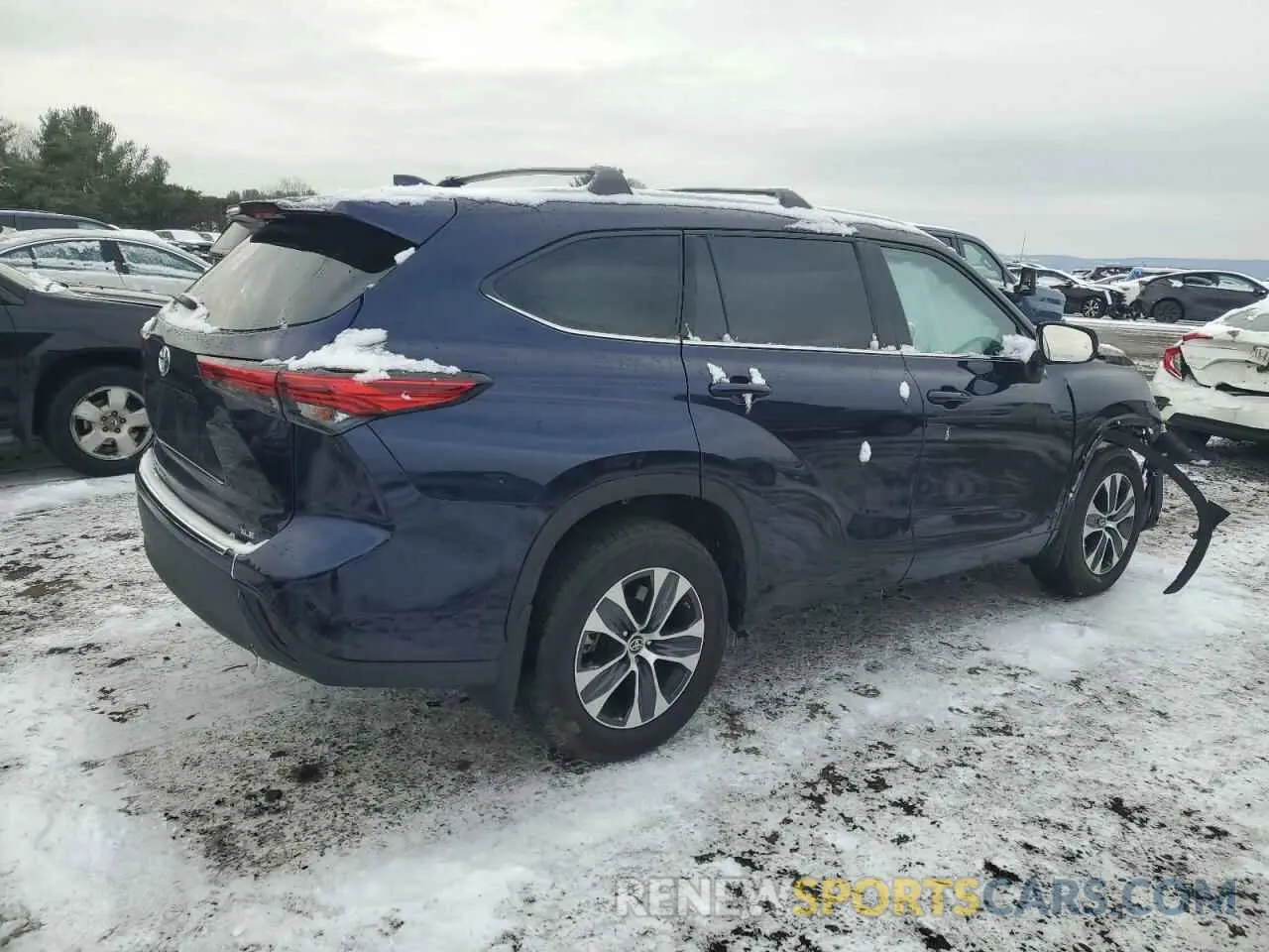 3 fotografías del automóvil dañado 5TDHZRBH8NS229434 TOYOTA HIGHLANDER 2022