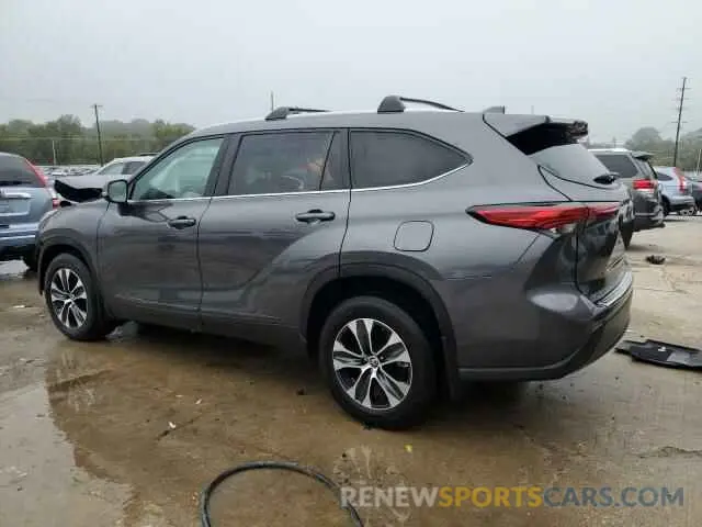 2 fotografías del automóvil dañado 5TDHZRBH9NS203182 TOYOTA HIGHLANDER 2022