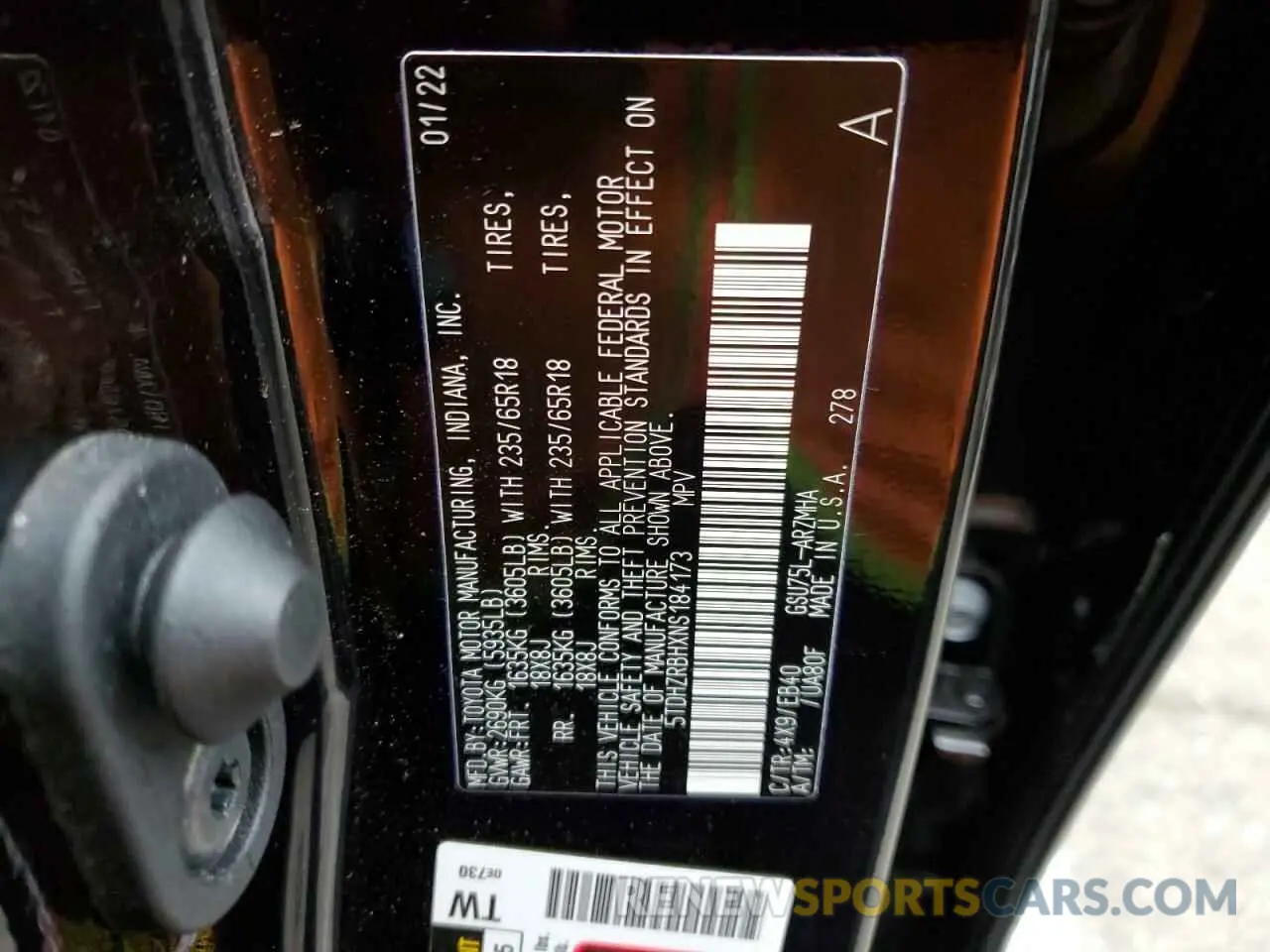 13 fotografías del automóvil dañado 5TDHZRBHXNS184173 TOYOTA HIGHLANDER 2022
