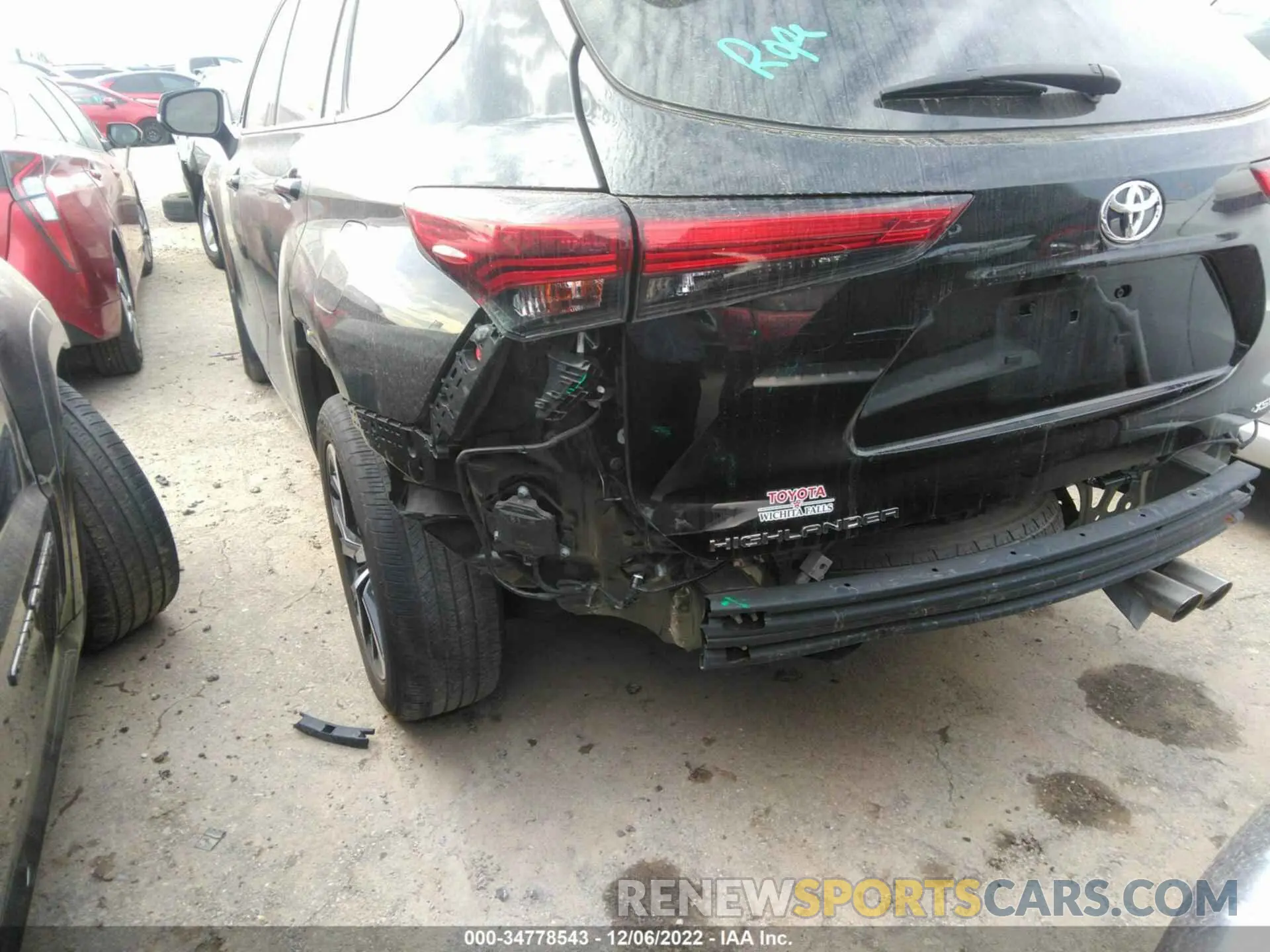 6 fotografías del automóvil dañado 5TDJZRAH7NS098970 TOYOTA HIGHLANDER 2022