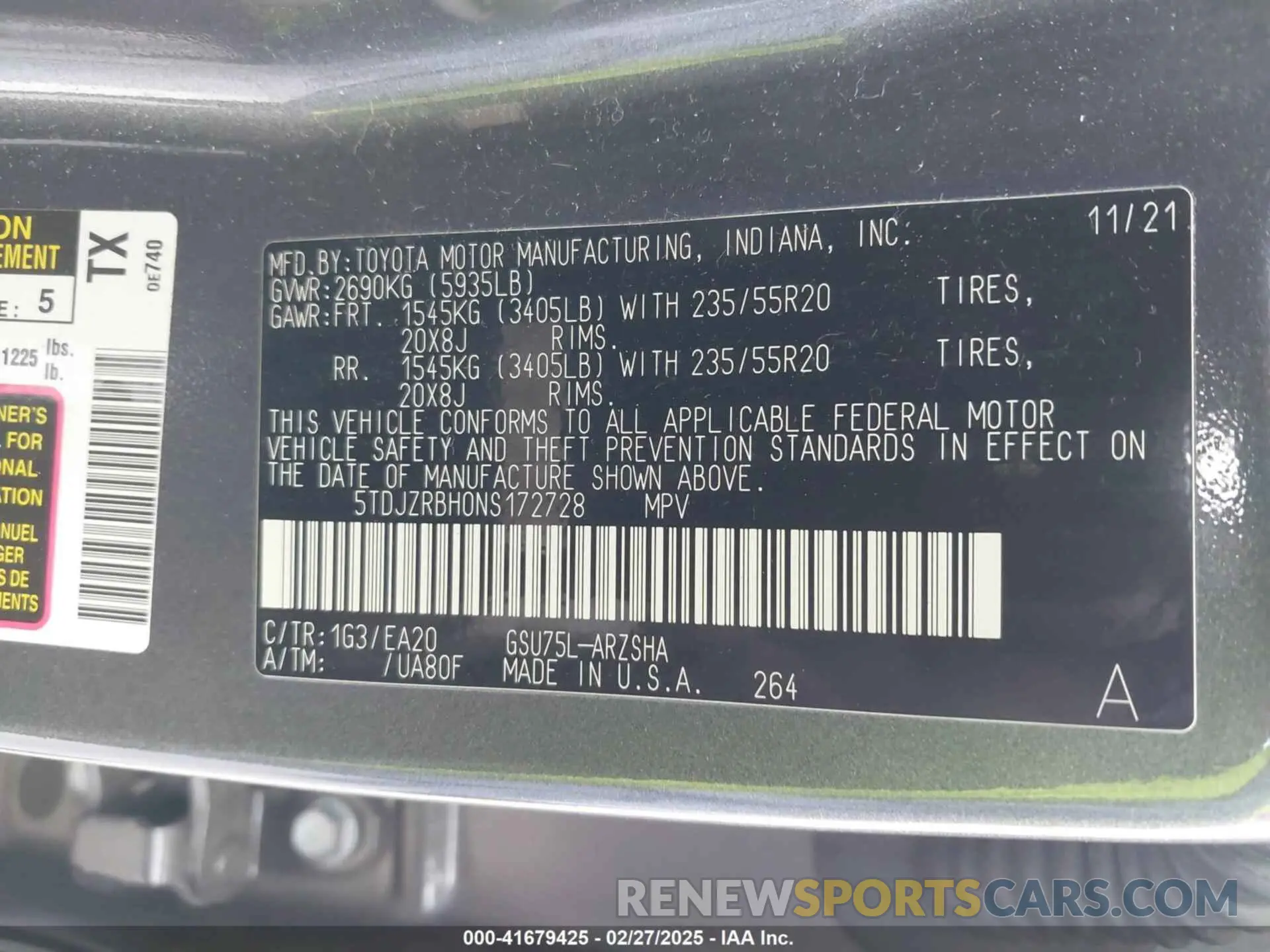9 fotografías del automóvil dañado 5TDJZRBH0NS172728 TOYOTA HIGHLANDER 2022