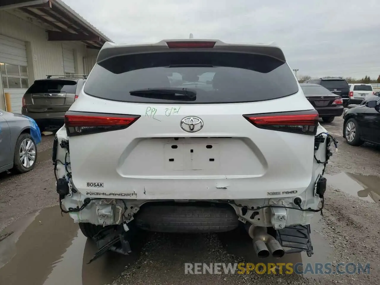 6 fotografías del automóvil dañado 5TDJZRBH3NS211327 TOYOTA HIGHLANDER 2022
