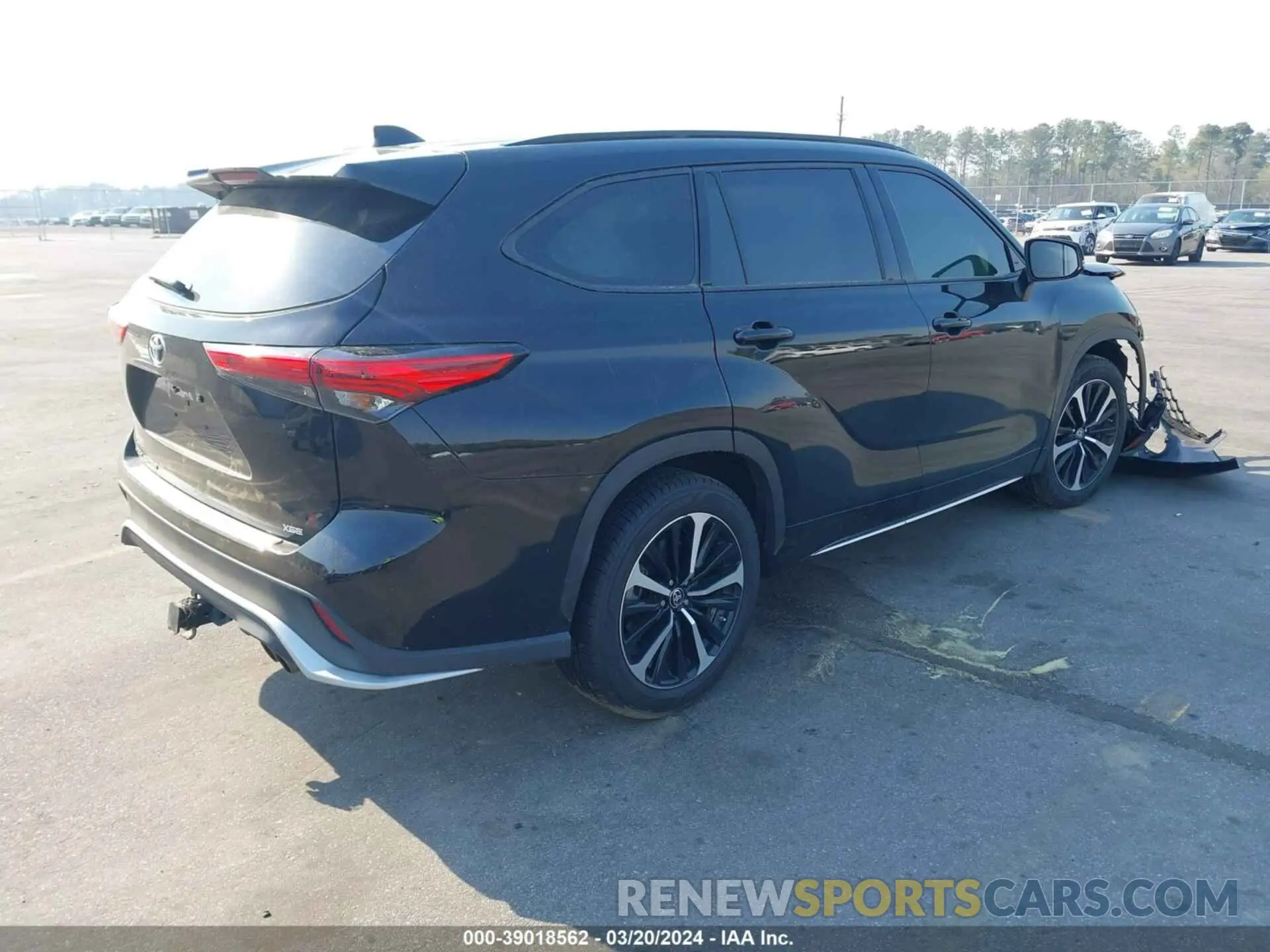 4 fotografías del automóvil dañado 5TDLZRAH5NS107786 TOYOTA HIGHLANDER 2022