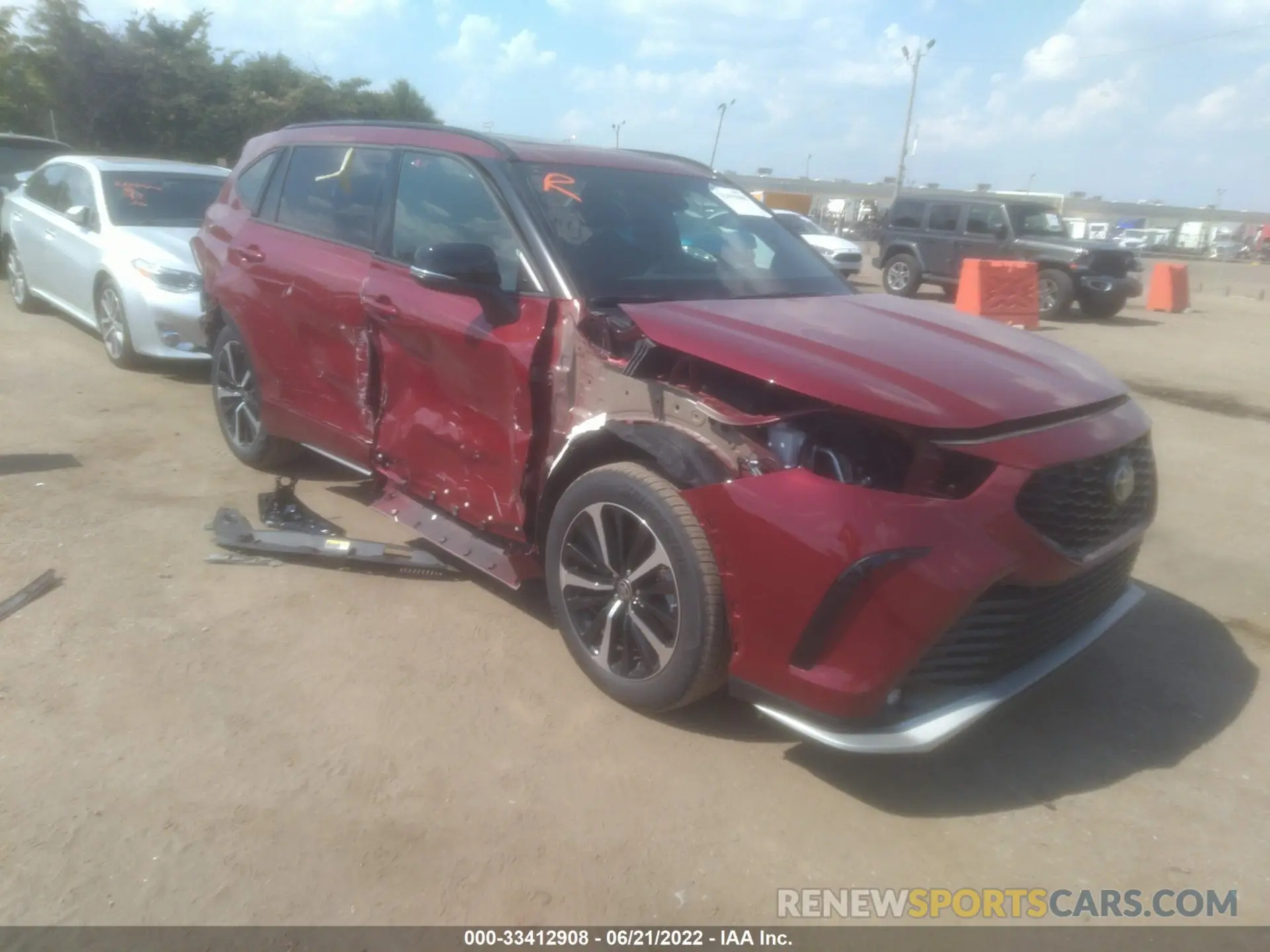 1 fotografías del automóvil dañado 5TDLZRAH7NS096239 TOYOTA HIGHLANDER 2022