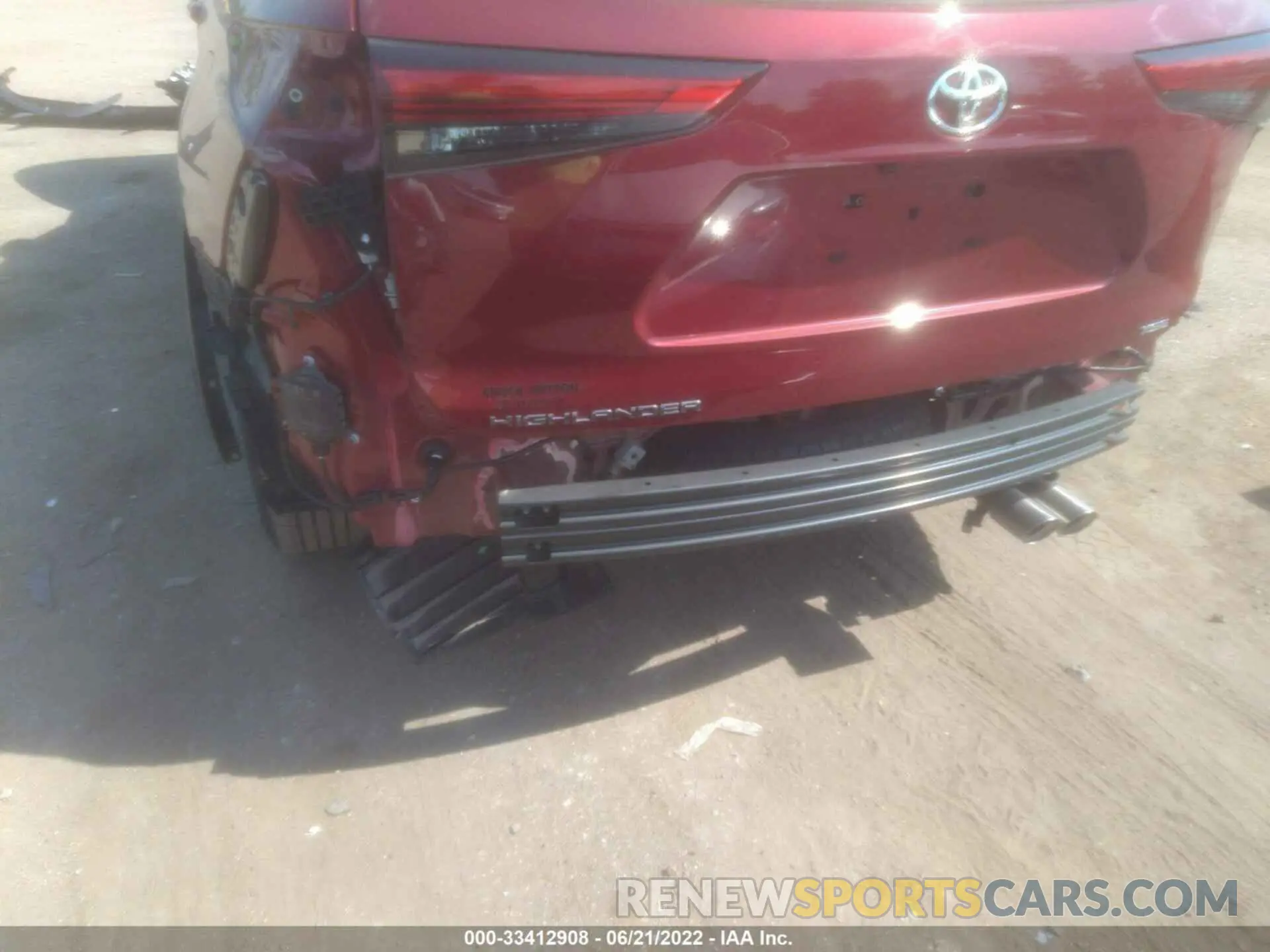 6 fotografías del automóvil dañado 5TDLZRAH7NS096239 TOYOTA HIGHLANDER 2022
