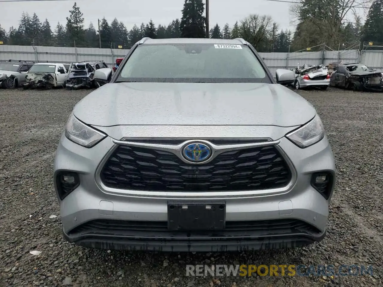 5 fotografías del automóvil dañado 5TDXBRCH4NS548778 TOYOTA HIGHLANDER 2022