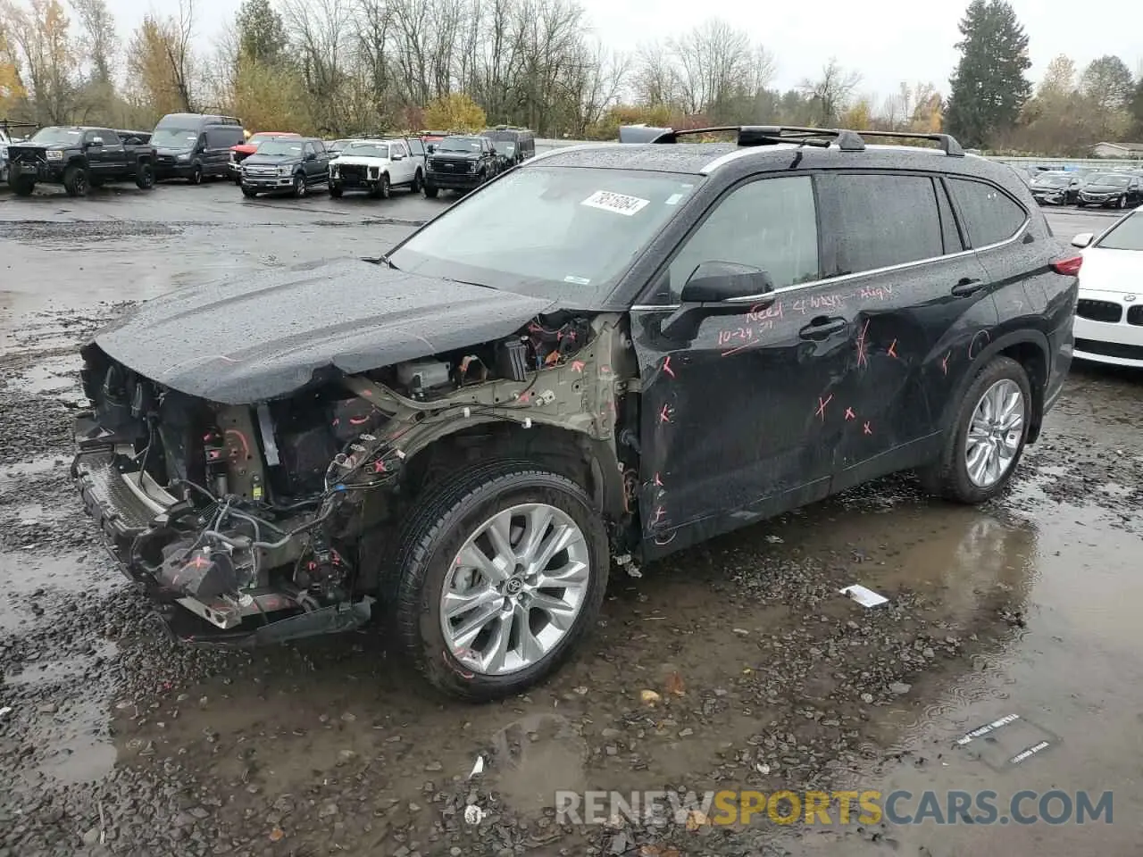1 fotografías del automóvil dañado 5TDXBRCH7NS562657 TOYOTA HIGHLANDER 2022