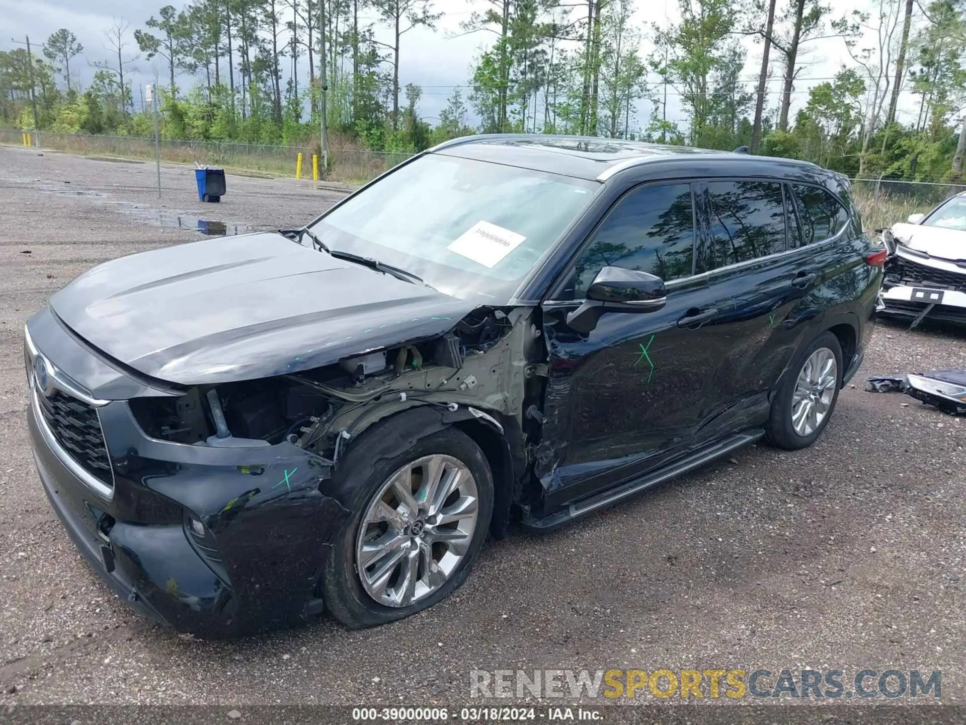 2 fotografías del automóvil dañado 5TDYARAH9NS514166 TOYOTA HIGHLANDER 2022