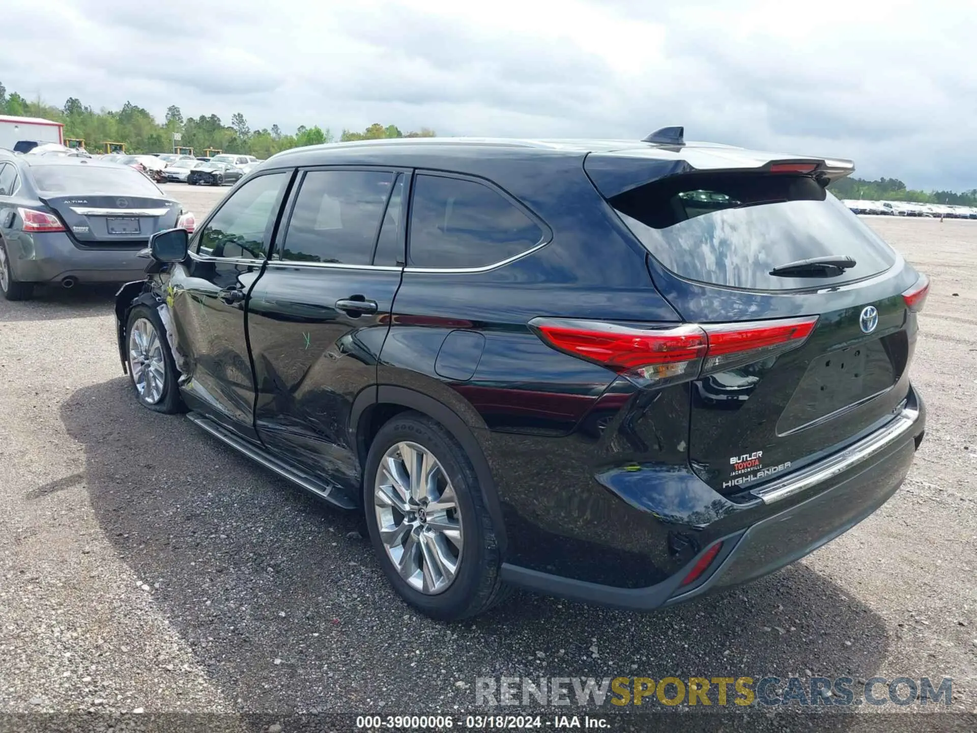 3 fotografías del automóvil dañado 5TDYARAH9NS514166 TOYOTA HIGHLANDER 2022