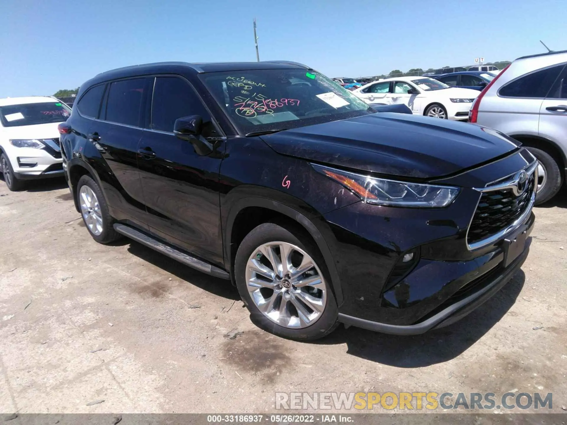 1 fotografías del automóvil dañado 5TDYZRAH1NS109010 TOYOTA HIGHLANDER 2022