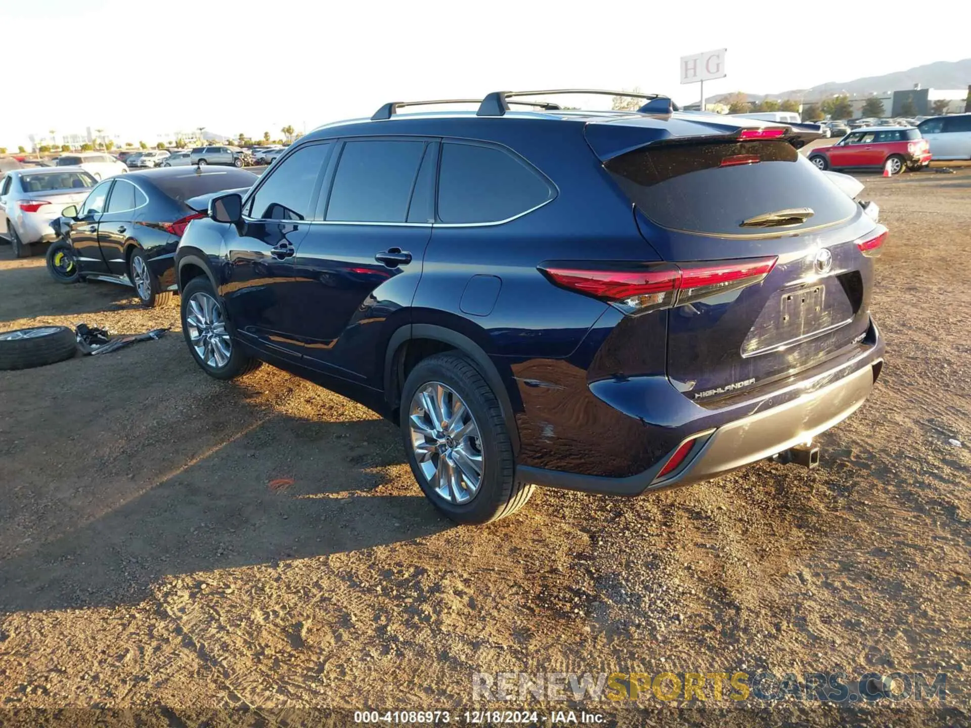 3 fotografías del automóvil dañado 5TDYZRAH4NS130658 TOYOTA HIGHLANDER 2022