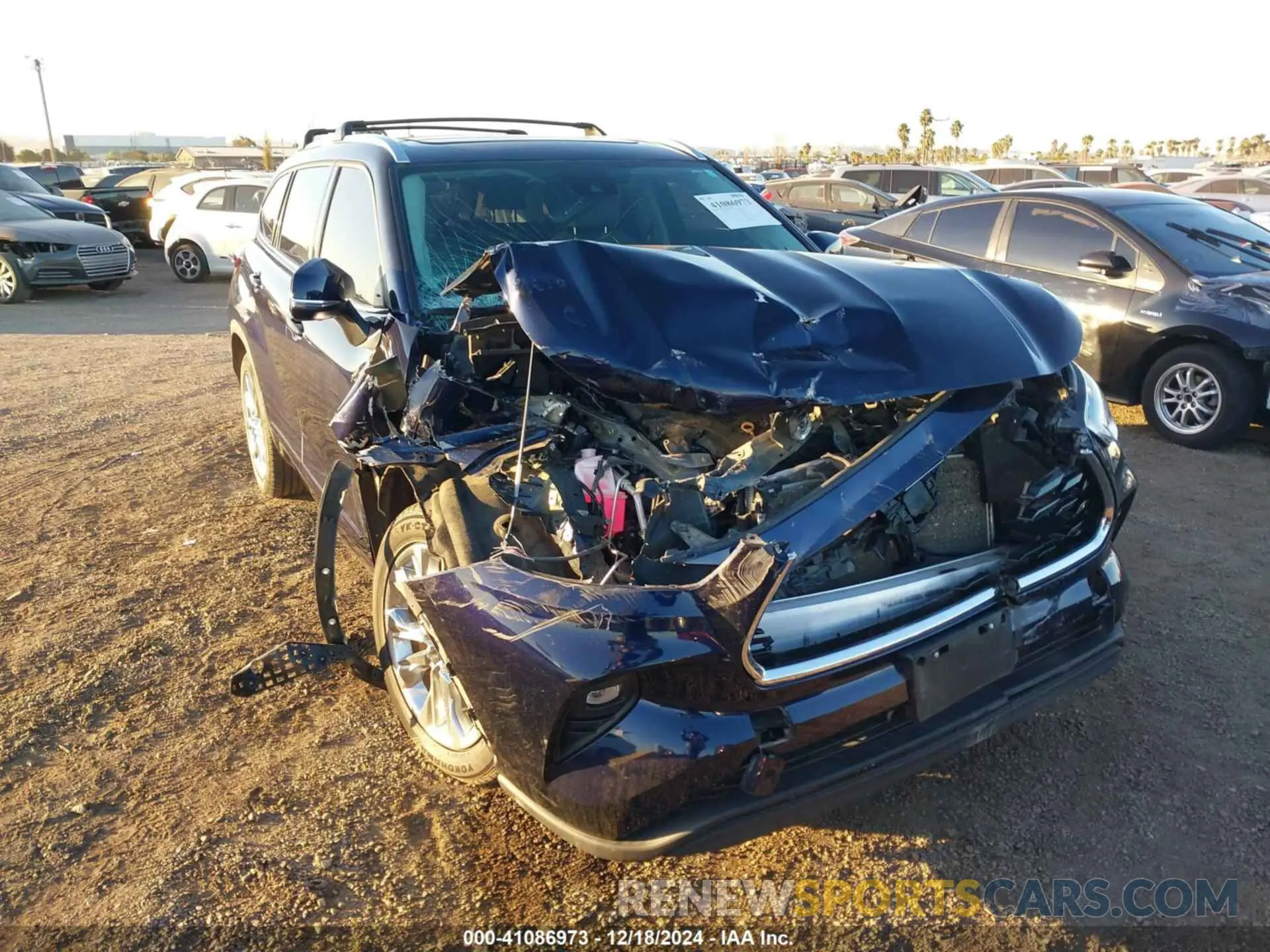6 fotografías del automóvil dañado 5TDYZRAH4NS130658 TOYOTA HIGHLANDER 2022