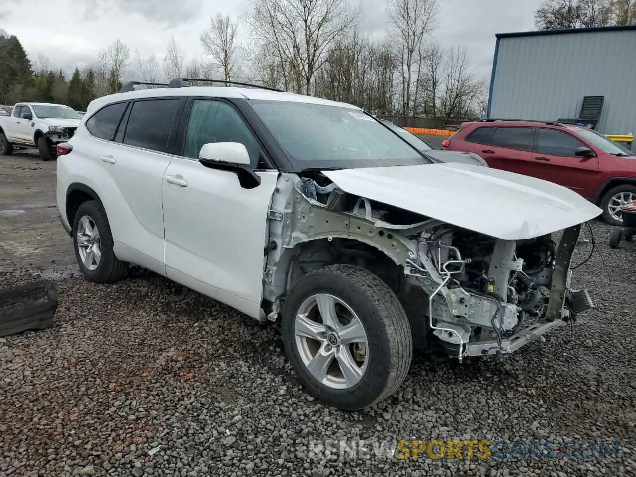 4 fotografías del automóvil dañado 5TDZARAH3NS517097 TOYOTA HIGHLANDER 2022