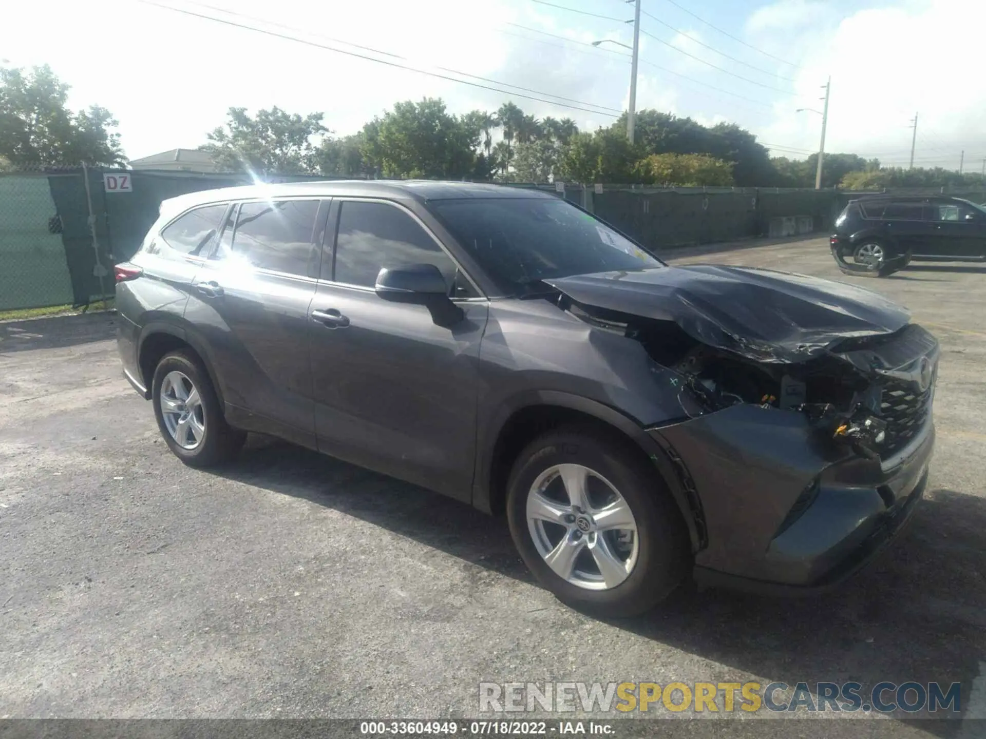 1 fotografías del automóvil dañado 5TDZZRAH0NS091412 TOYOTA HIGHLANDER 2022