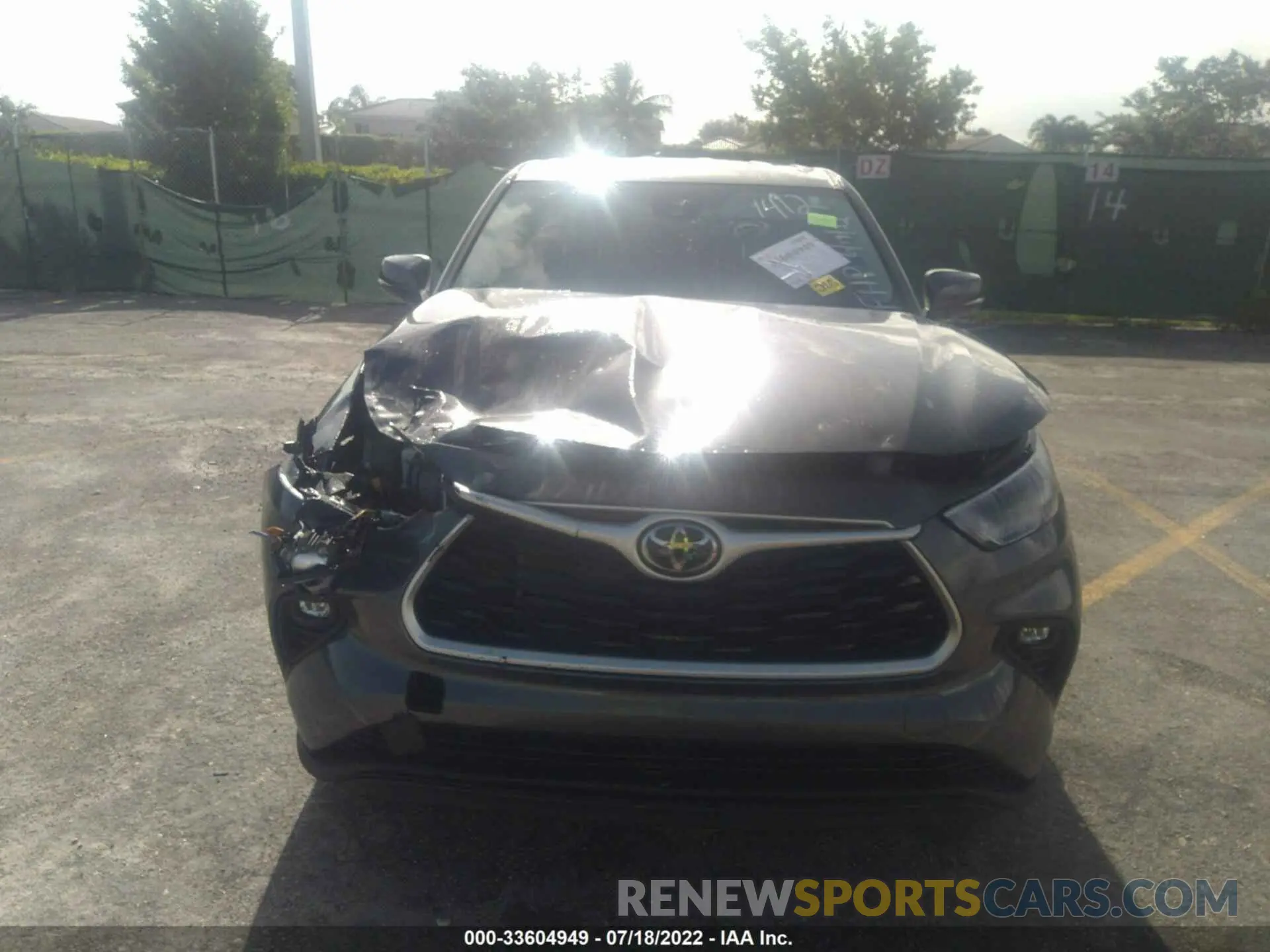6 fotografías del automóvil dañado 5TDZZRAH0NS091412 TOYOTA HIGHLANDER 2022