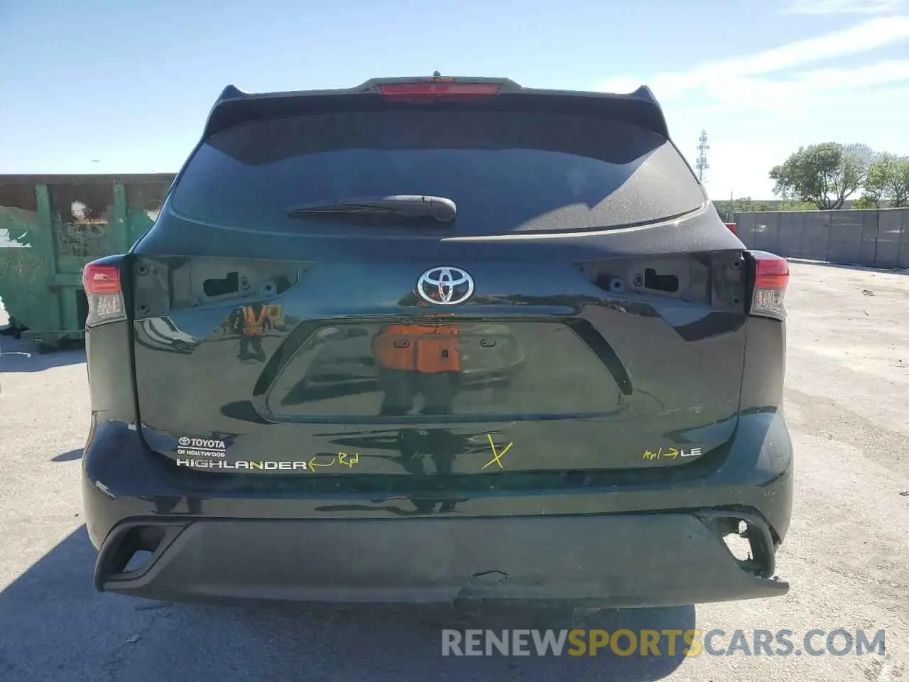 6 fotografías del automóvil dañado 5TDZZRAH2NS097230 TOYOTA HIGHLANDER 2022