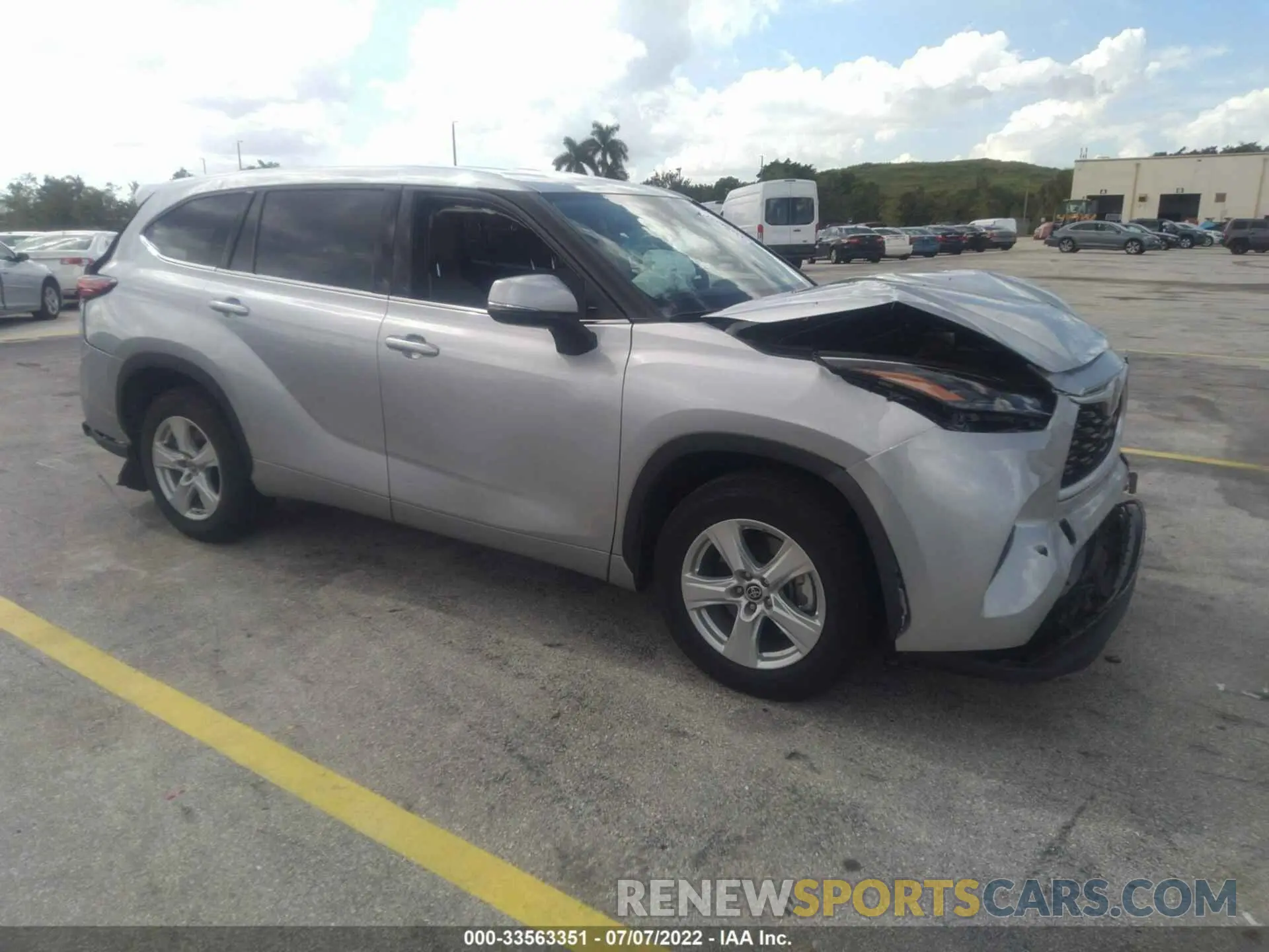 1 fotografías del automóvil dañado 5TDZZRAH4NS113685 TOYOTA HIGHLANDER 2022