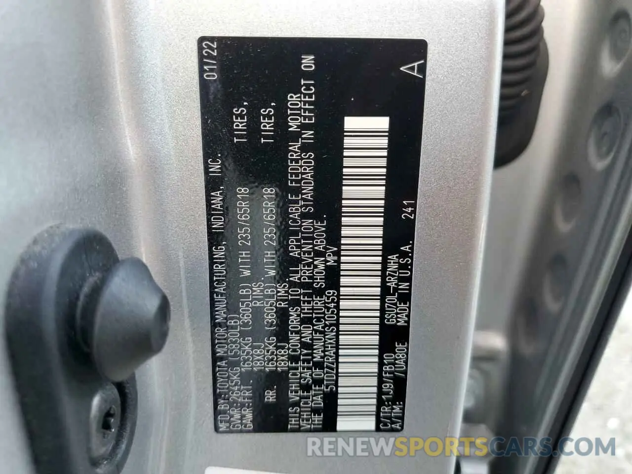 13 fotografías del automóvil dañado 5TDZZRAHXNS105459 TOYOTA HIGHLANDER 2022
