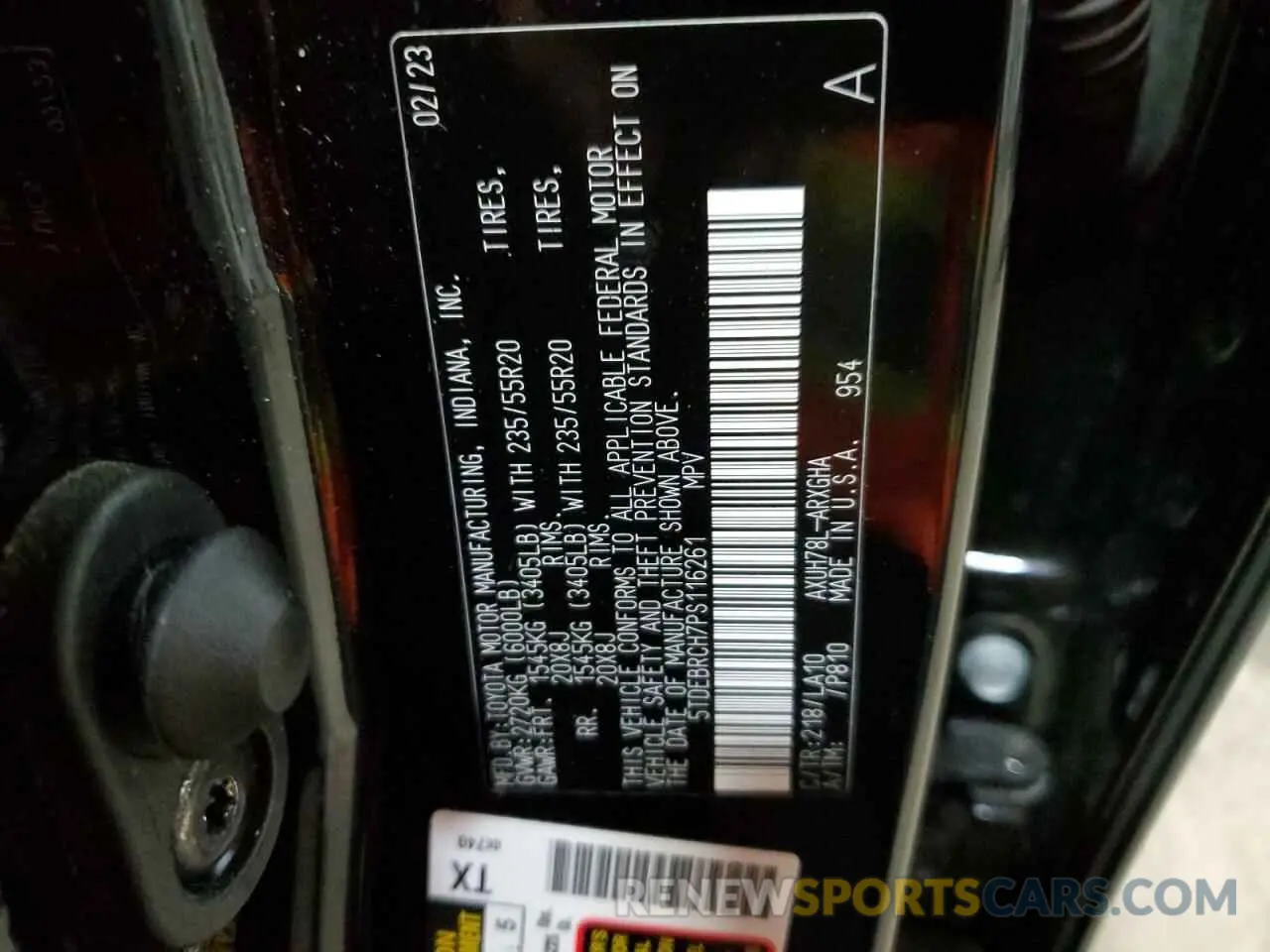 13 fotografías del automóvil dañado 5TDEBRCH7PS116261 TOYOTA HIGHLANDER 2023