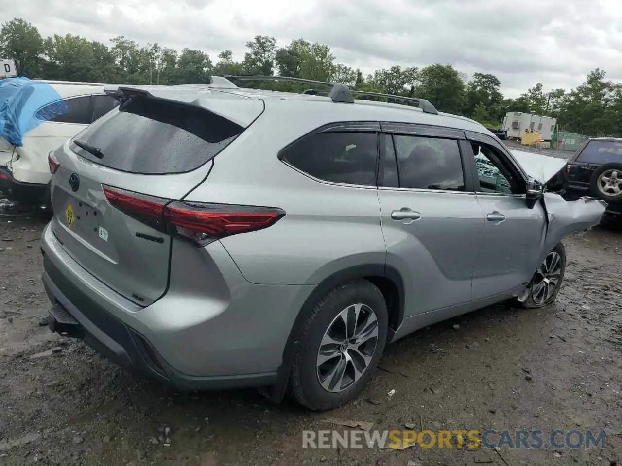 3 fotografías del automóvil dañado 5TDKBRCH1PS590984 TOYOTA HIGHLANDER 2023