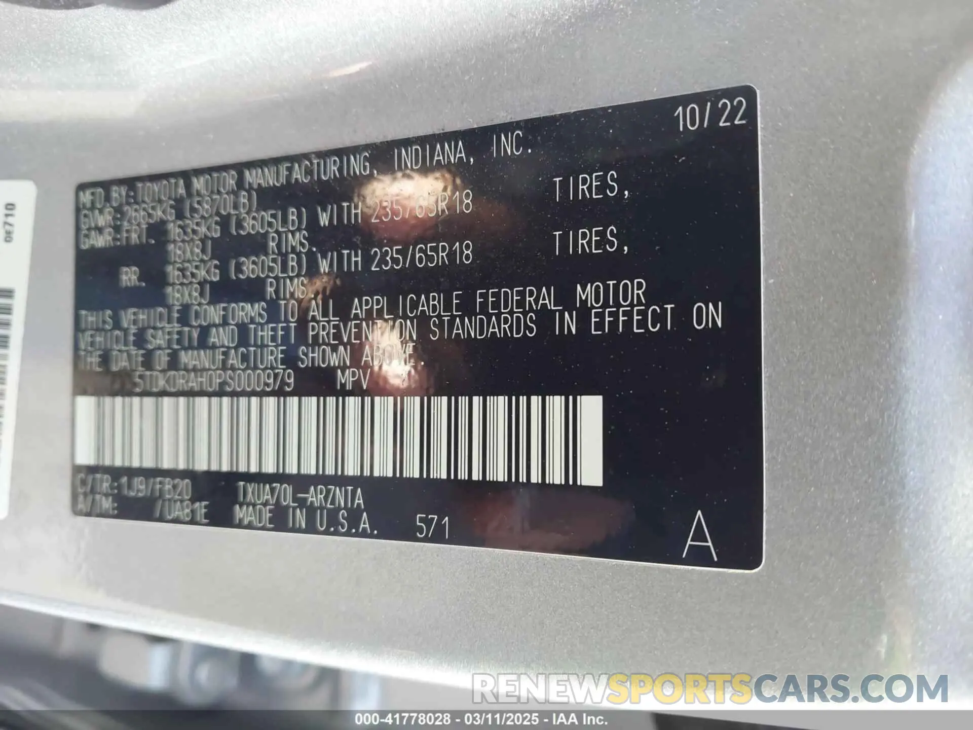 9 fotografías del automóvil dañado 5TDKDRAH0PS000979 TOYOTA HIGHLANDER 2023