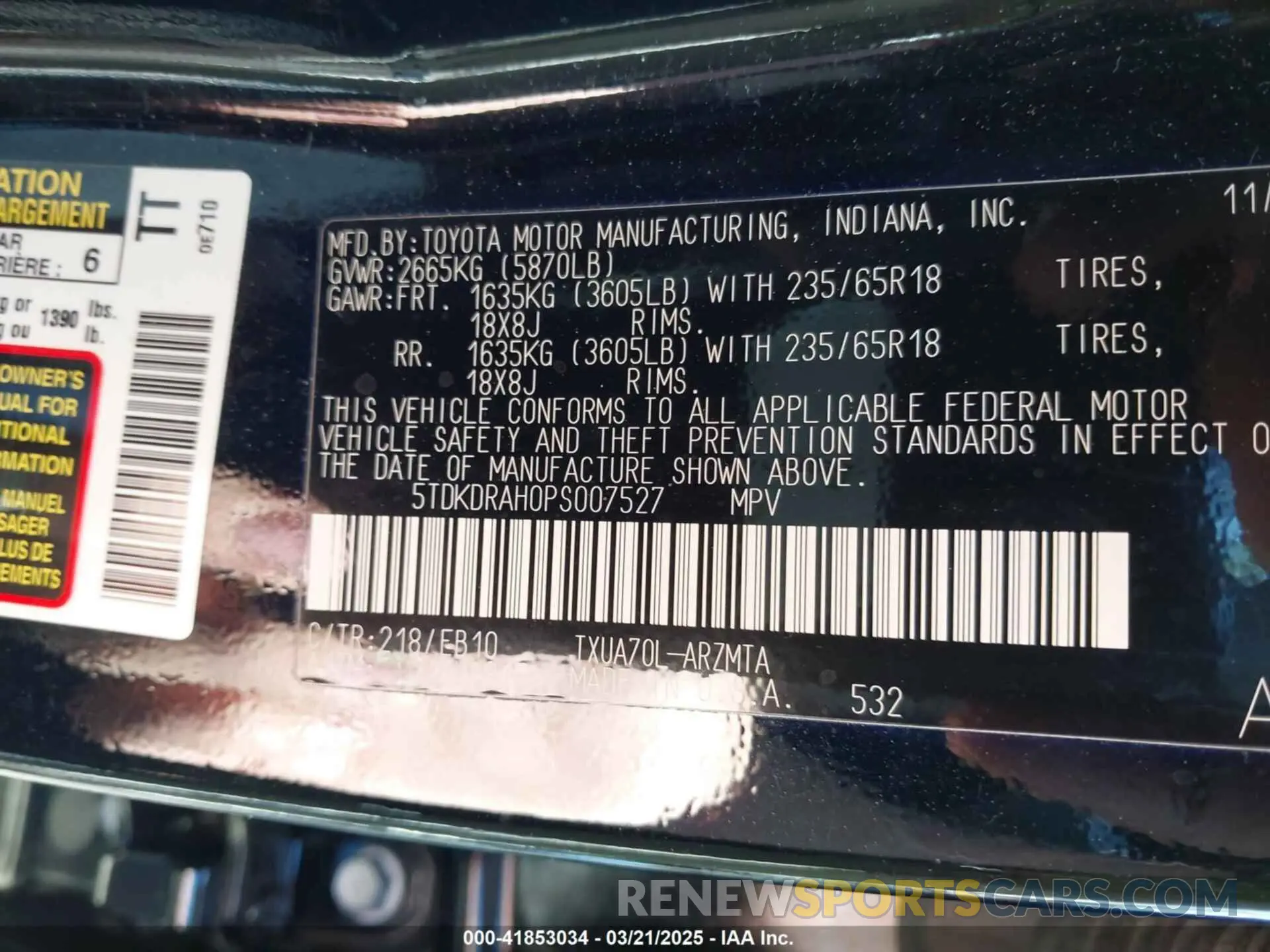 9 fotografías del automóvil dañado 5TDKDRAH0PS007527 TOYOTA HIGHLANDER 2023