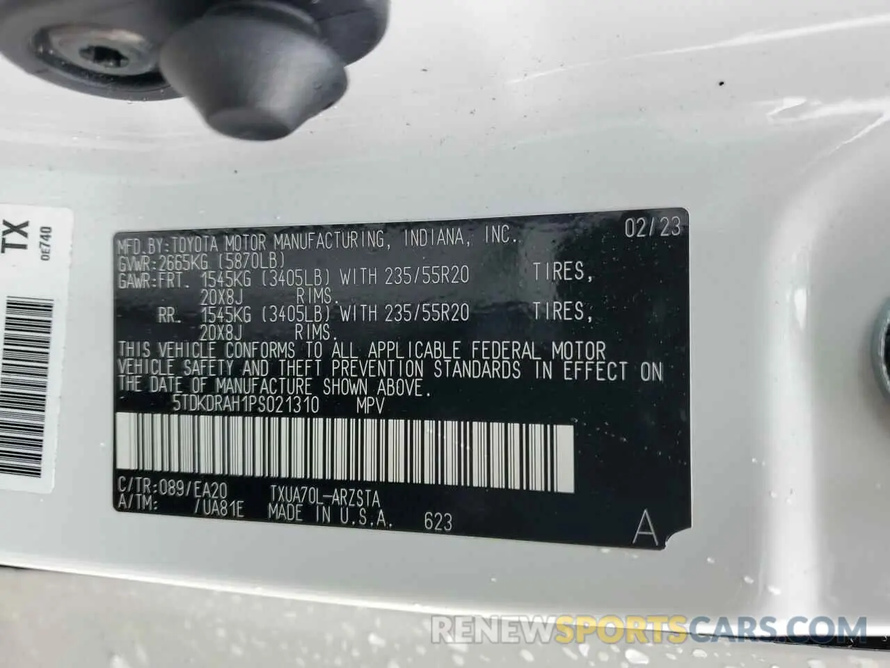 14 fotografías del automóvil dañado 5TDKDRAH1PS021310 TOYOTA HIGHLANDER 2023