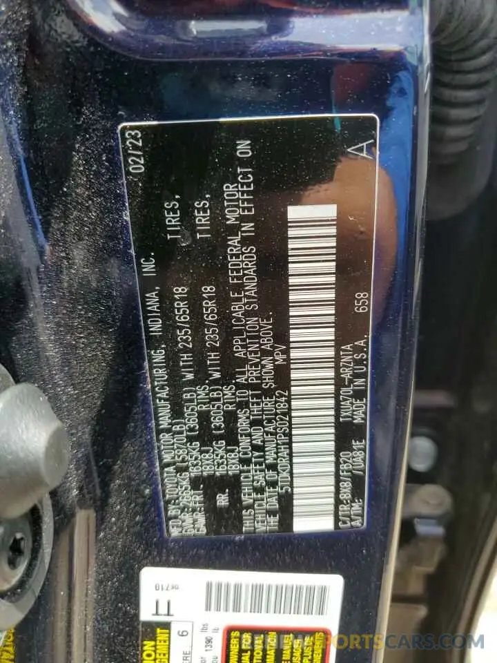 13 fotografías del automóvil dañado 5TDKDRAH1PS021842 TOYOTA HIGHLANDER 2023