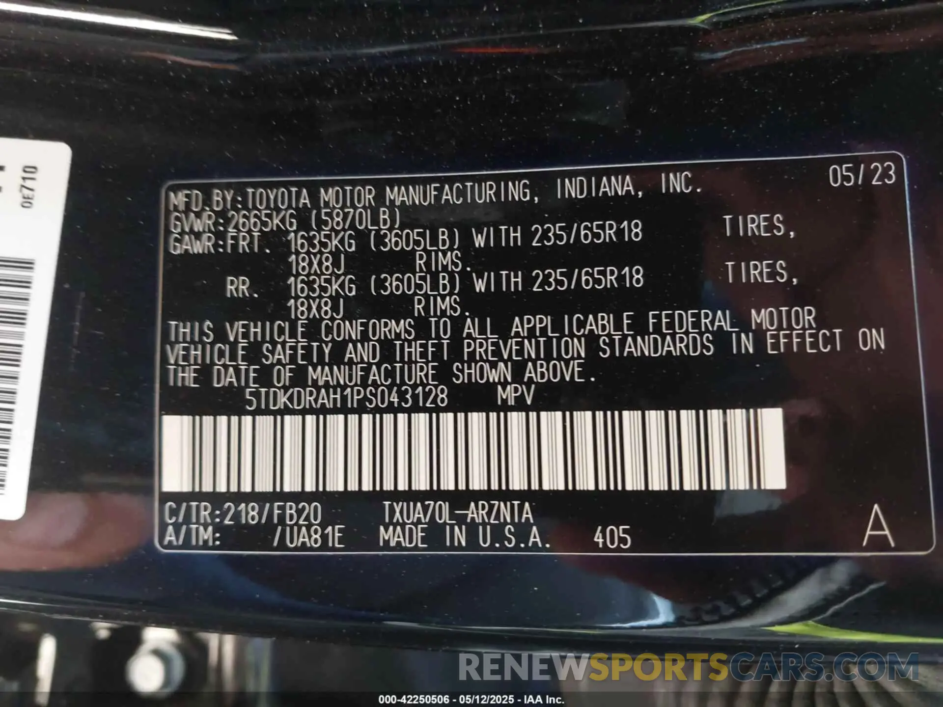 9 fotografías del automóvil dañado 5TDKDRAH1PS043128 TOYOTA HIGHLANDER 2023