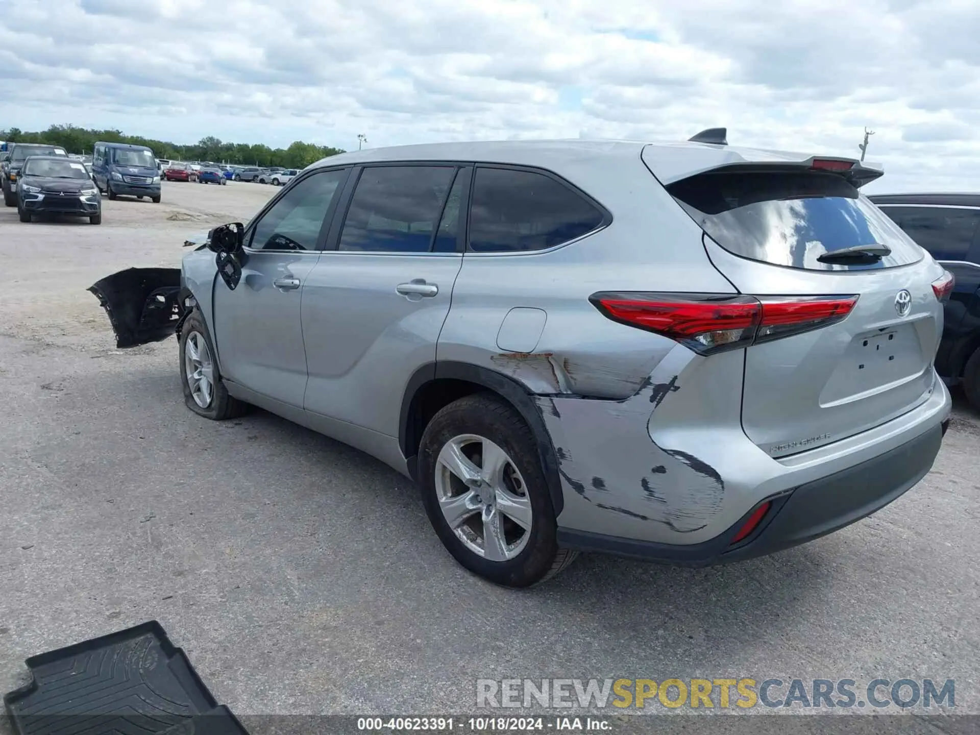3 fotografías del automóvil dañado 5TDKDRAH3PS034110 TOYOTA HIGHLANDER 2023