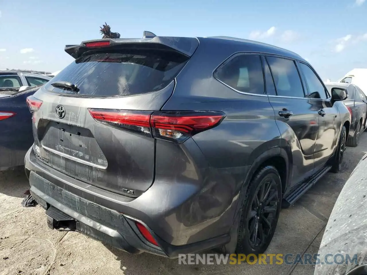 3 fotografías del automóvil dañado 5TDKDRAH3PS518892 TOYOTA HIGHLANDER 2023