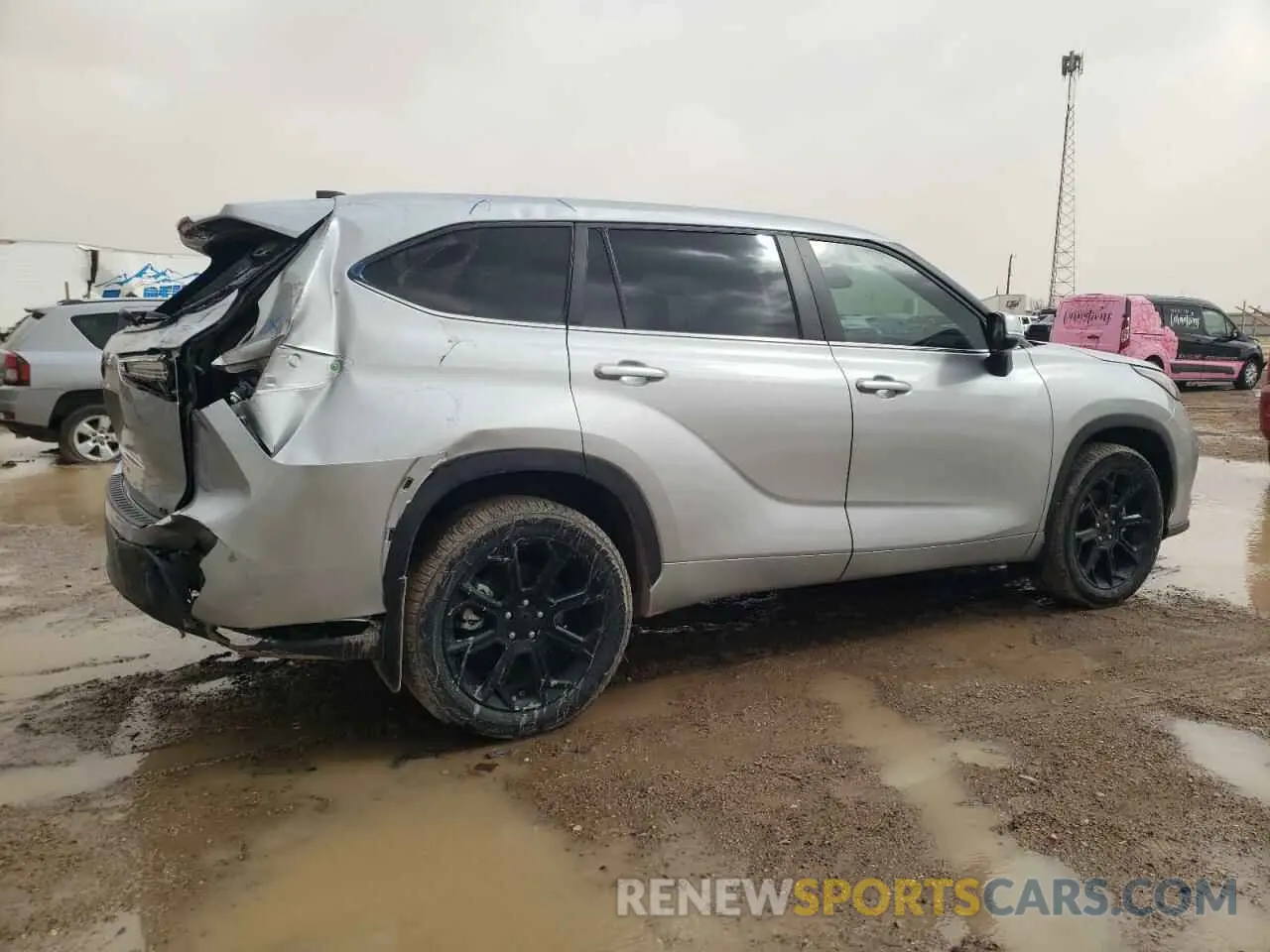 3 fotografías del automóvil dañado 5TDKDRAH4PS027540 TOYOTA HIGHLANDER 2023
