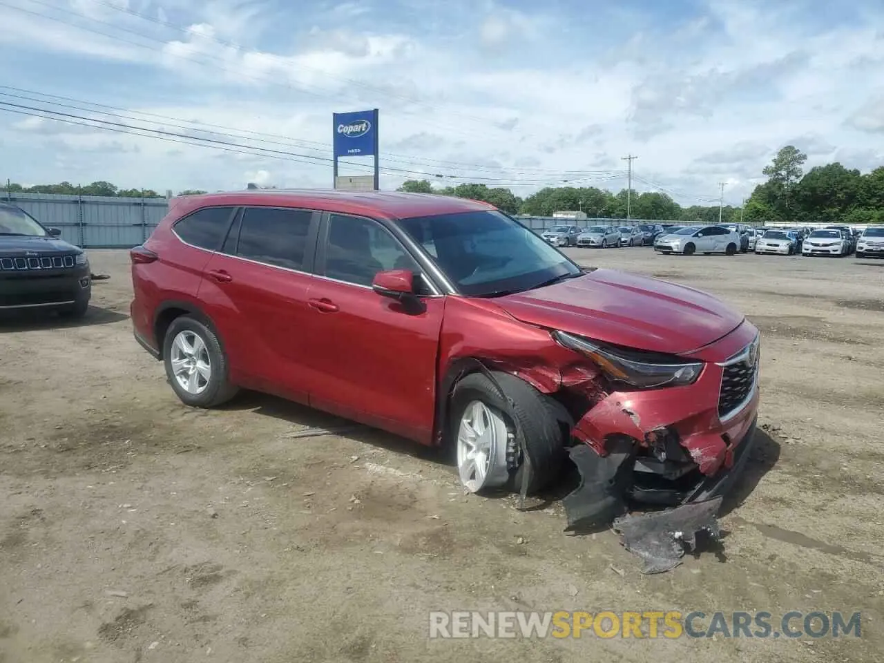 4 fotografías del automóvil dañado 5TDKDRAH6PS025000 TOYOTA HIGHLANDER 2023