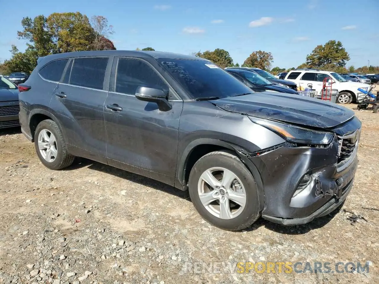 4 fotografías del automóvil dañado 5TDKDRAH7PS001255 TOYOTA HIGHLANDER 2023