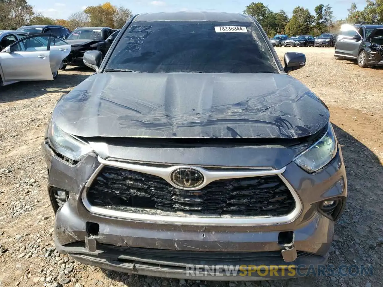5 fotografías del automóvil dañado 5TDKDRAH7PS001255 TOYOTA HIGHLANDER 2023
