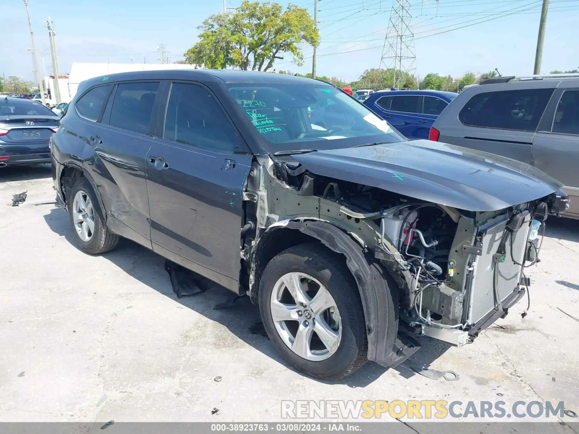 1 fotografías del automóvil dañado 5TDKDRAH7PS046647 TOYOTA HIGHLANDER 2023