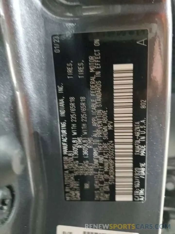 14 fotografías del automóvil dañado 5TDKDRAH9PS502924 TOYOTA HIGHLANDER 2023
