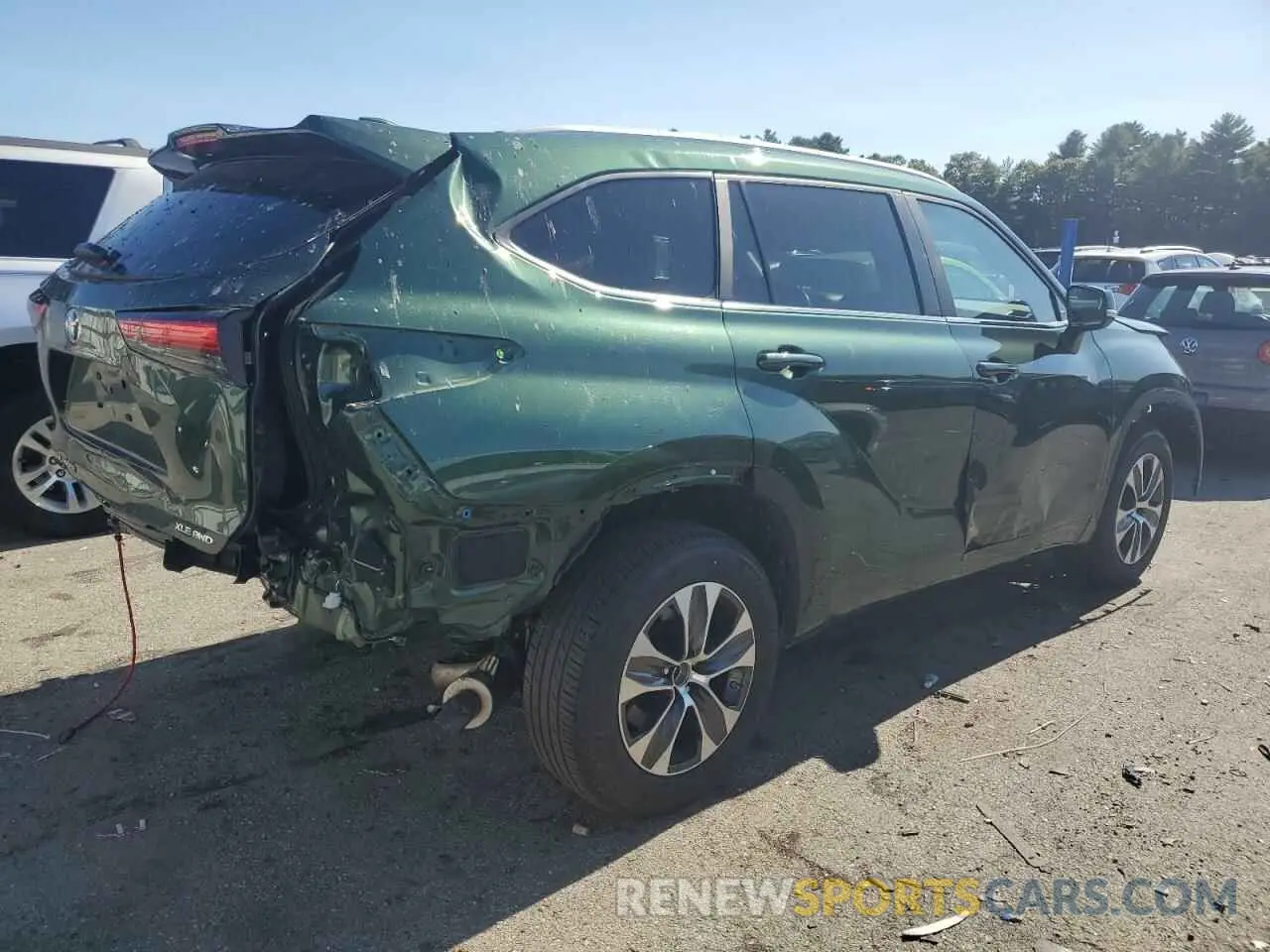 3 fotografías del automóvil dañado 5TDKDRBH0PS504284 TOYOTA HIGHLANDER 2023