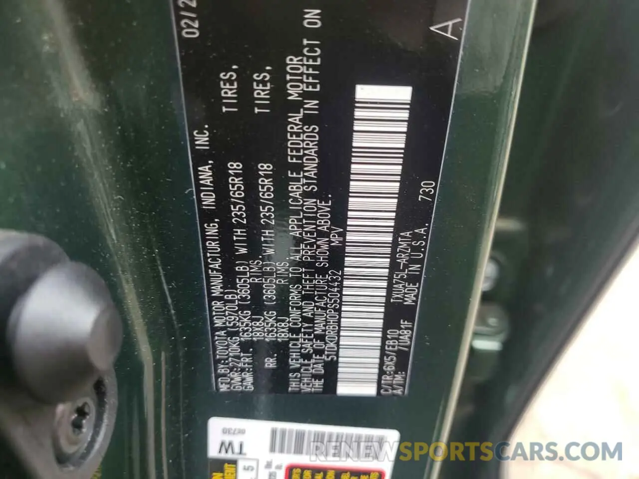 13 fotografías del automóvil dañado 5TDKDRBH0PS504432 TOYOTA HIGHLANDER 2023