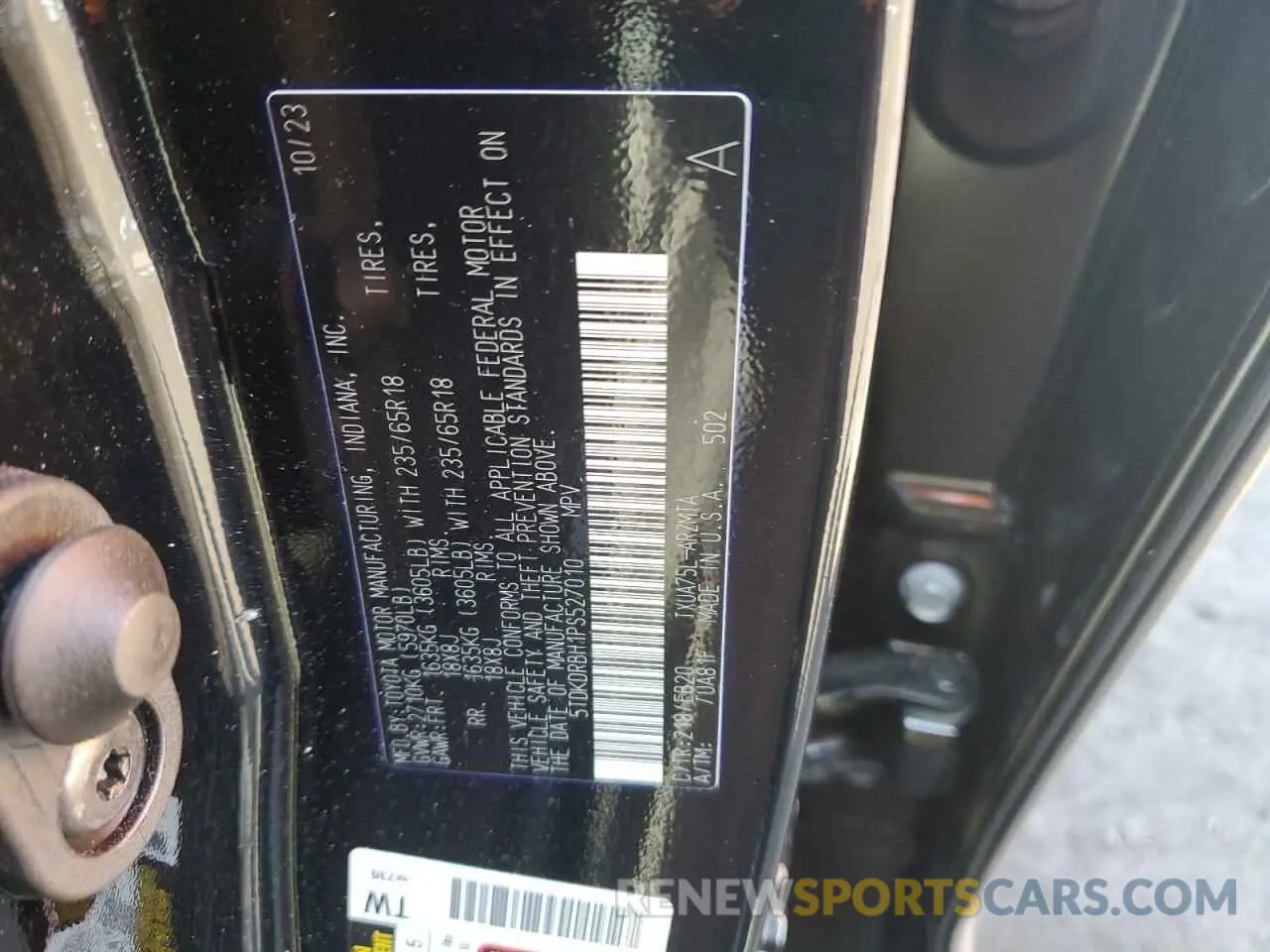 14 fotografías del automóvil dañado 5TDKDRBH1PS527010 TOYOTA HIGHLANDER 2023