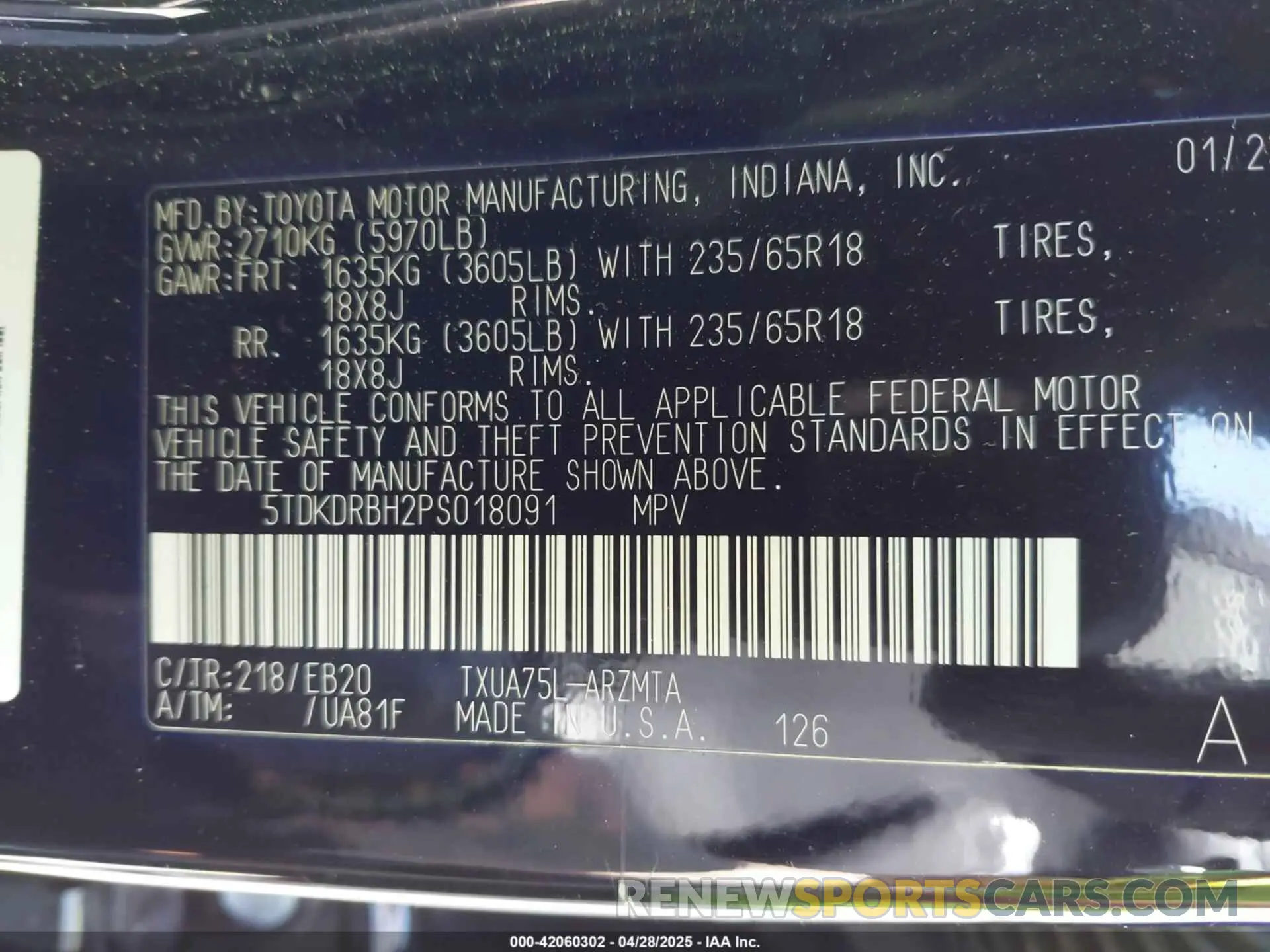 9 fotografías del automóvil dañado 5TDKDRBH2PS018091 TOYOTA HIGHLANDER 2023