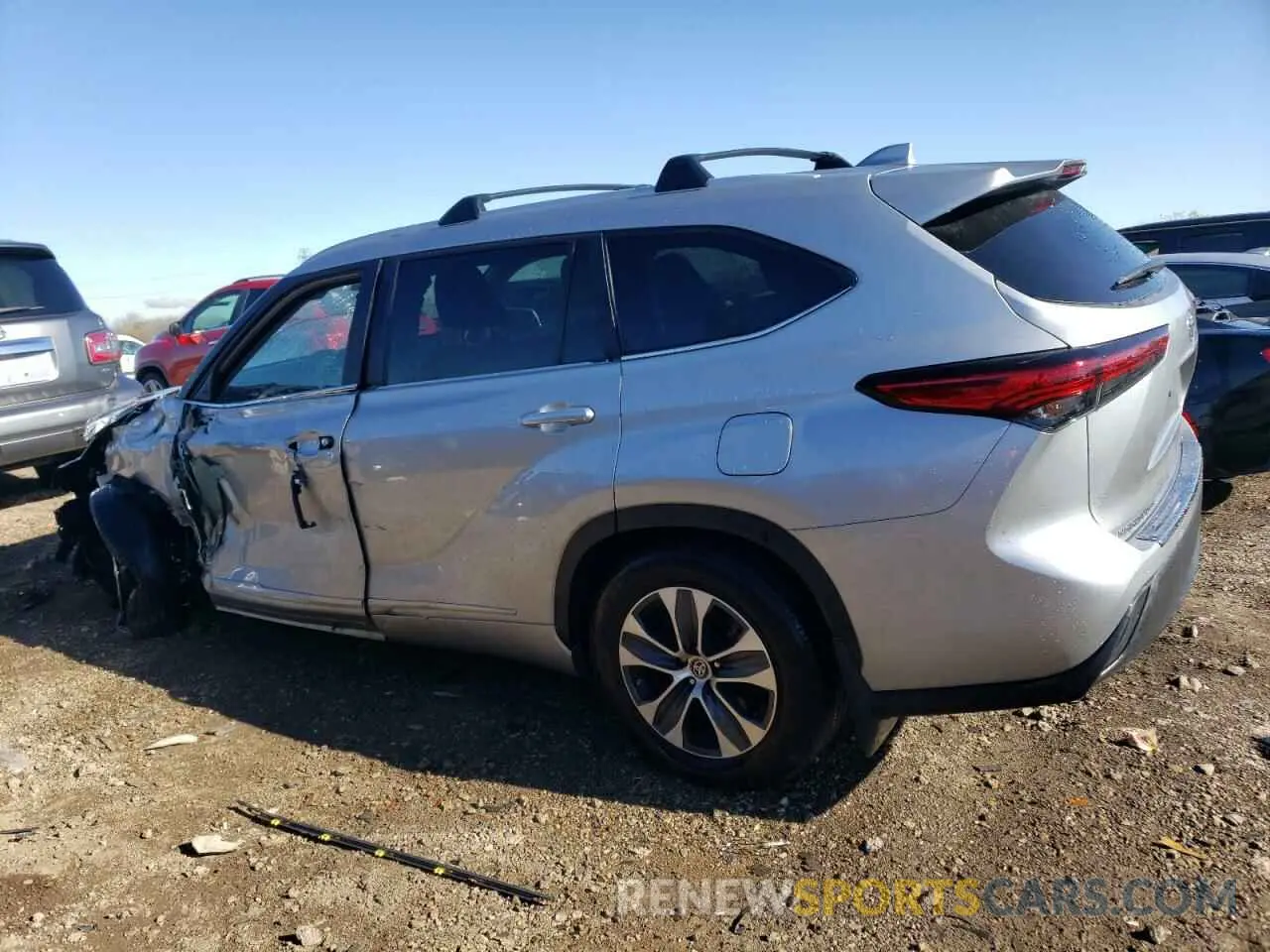 2 fotografías del automóvil dañado 5TDKDRBH5PS046760 TOYOTA HIGHLANDER 2023